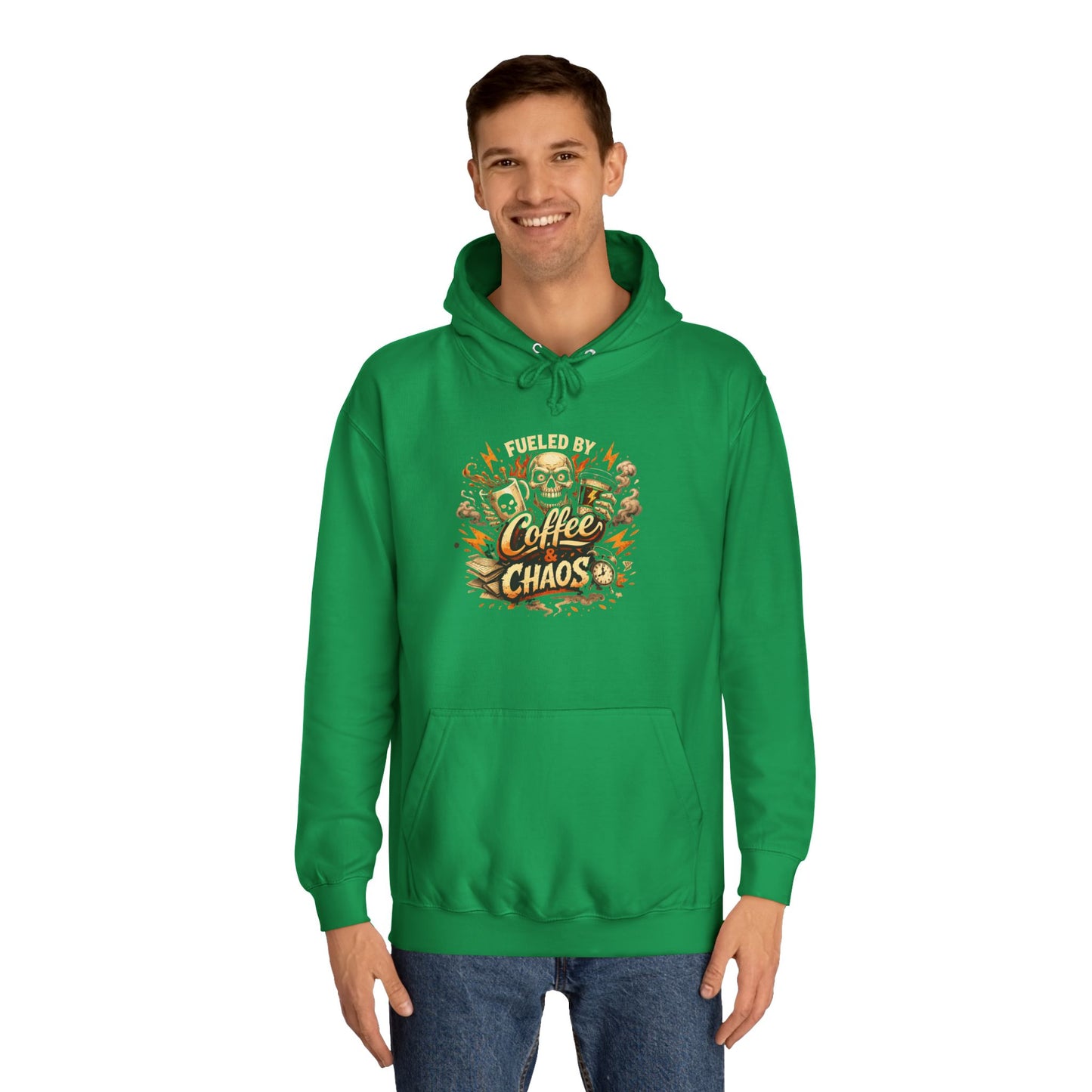Fueled by Coffee and Chaos Hoodie – College Student Hoodie mit Grafik
