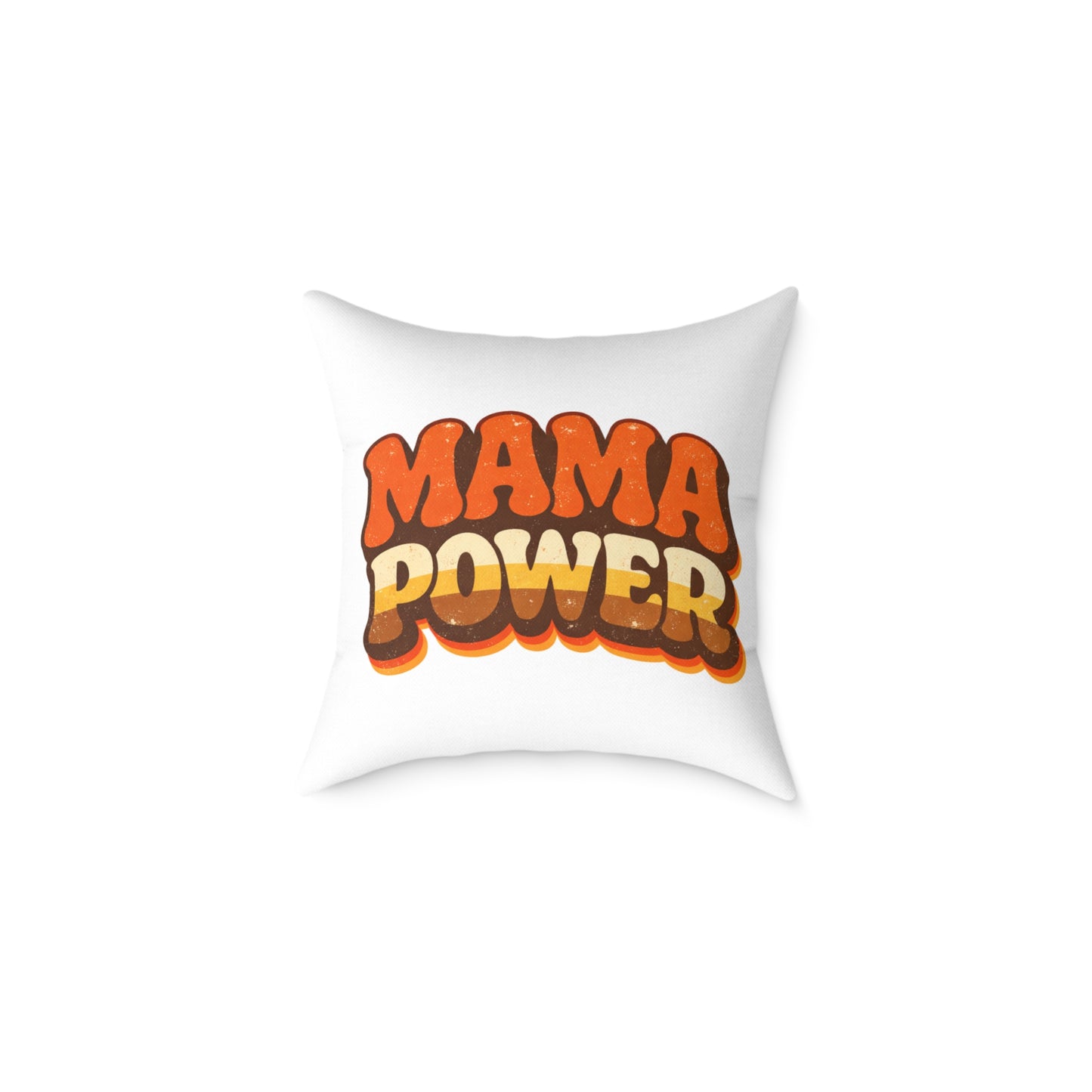 MAMA POWER Square Poly Canvas Pillow — Bold Mama Power Decorative Throw Pillow