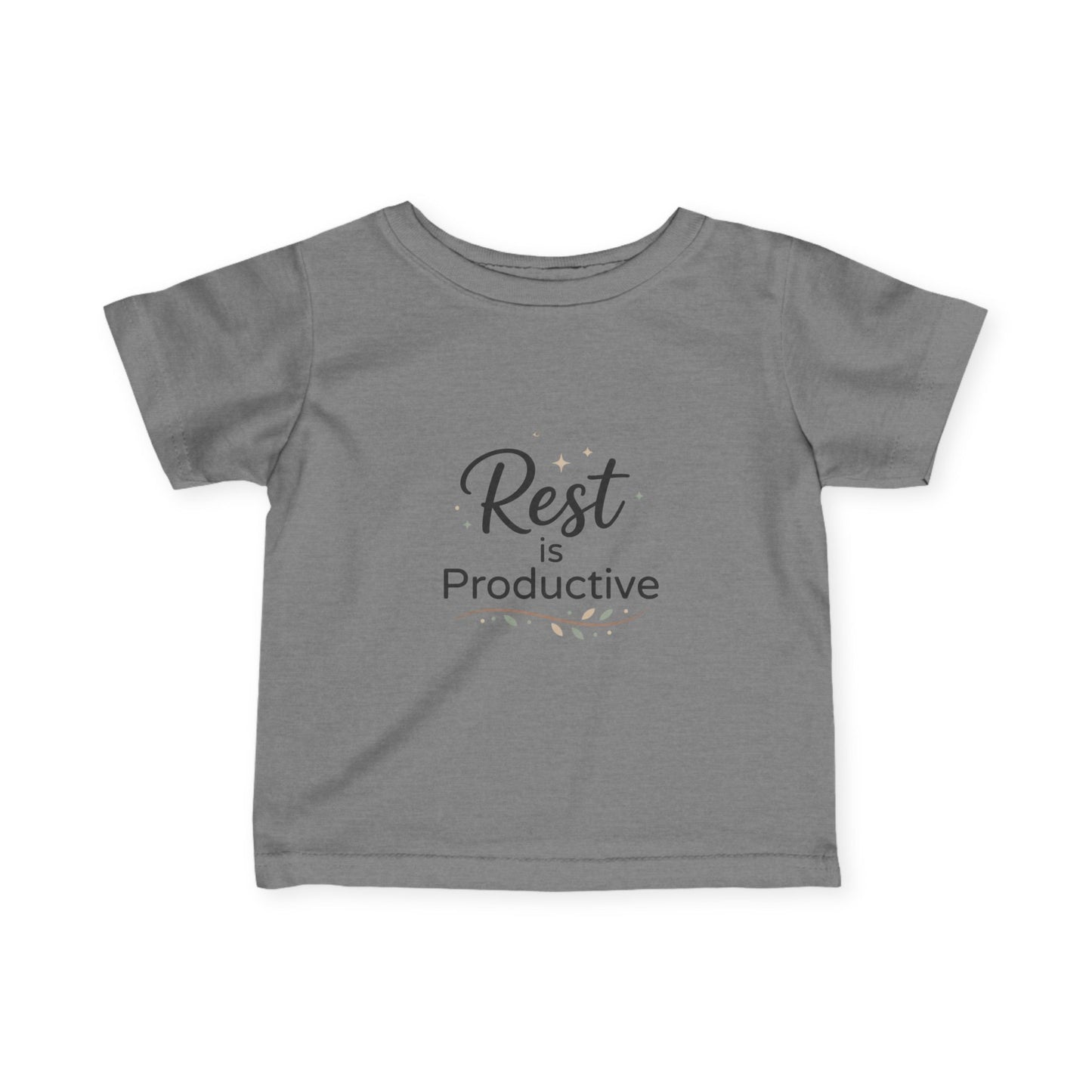 Infant Tee — "Rest is Productive" Baby Shirt, Calm Minimalist Nursery Gift