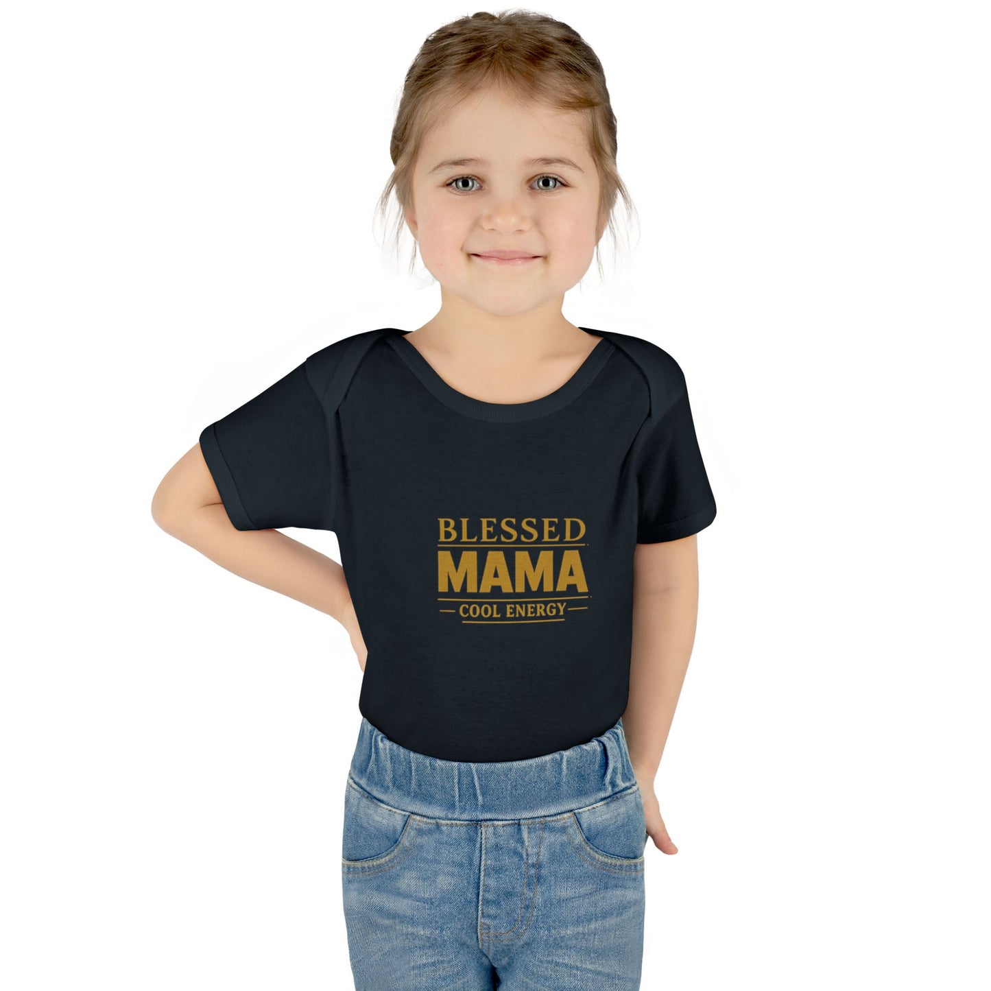 Blessed Mama Infant Rib Bodysuit — "Blessed Mama Cool Energy" Baby Onesie