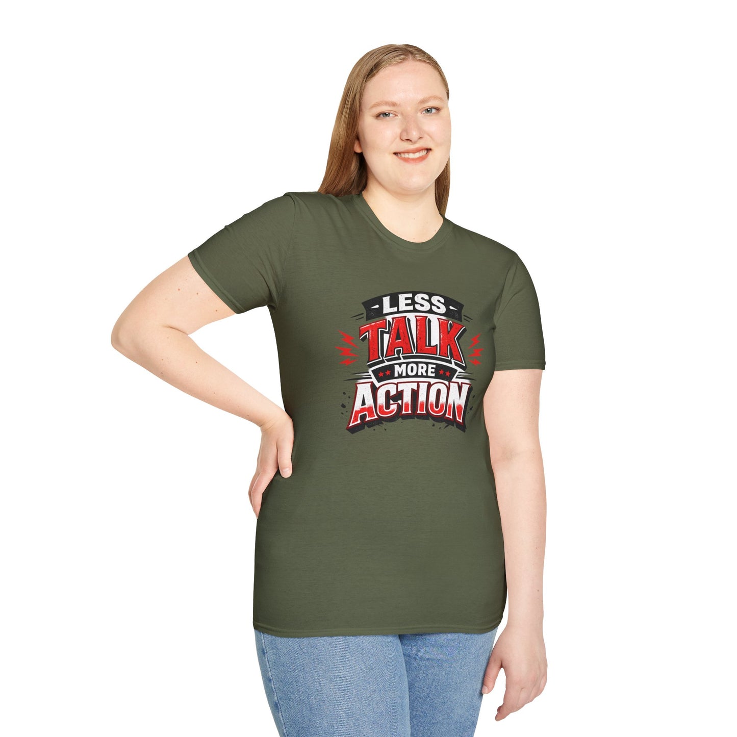 Less Talk More Action T-Shirt — Motivational Graphic Tee
