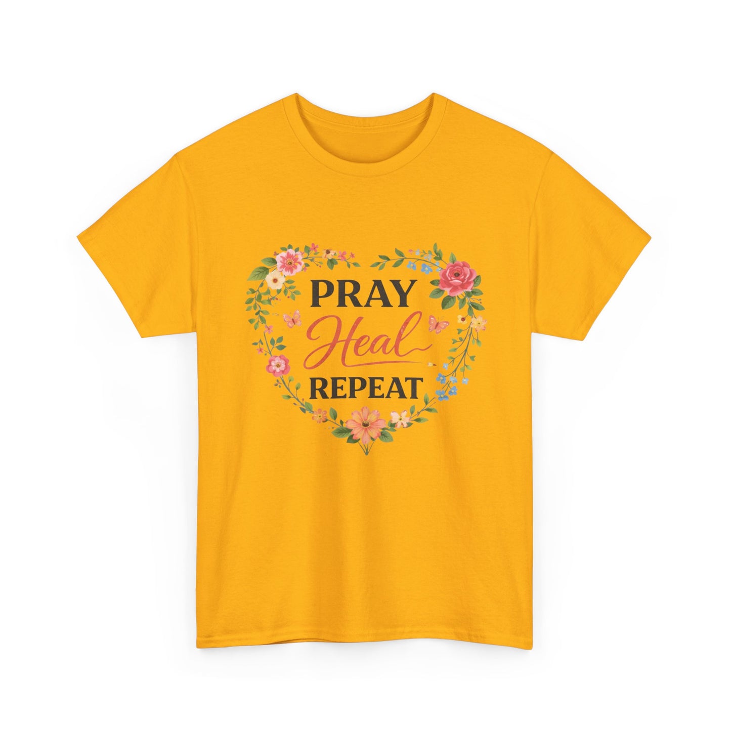 T-Shirt „Pray Heal Repeat“ – Inspirierendes T-Shirt mit Glaubensmotiv