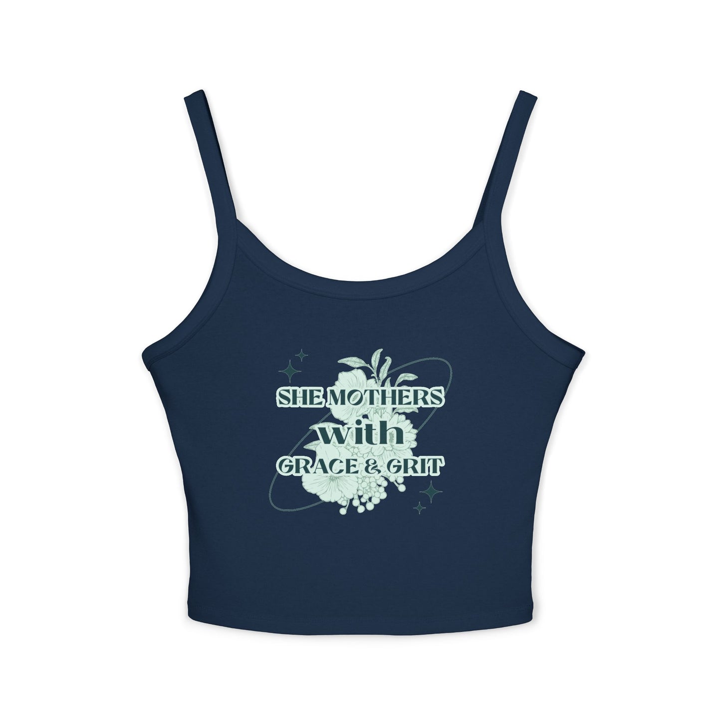 She Mothers With Grace And Grit – Graphic Tank Top
