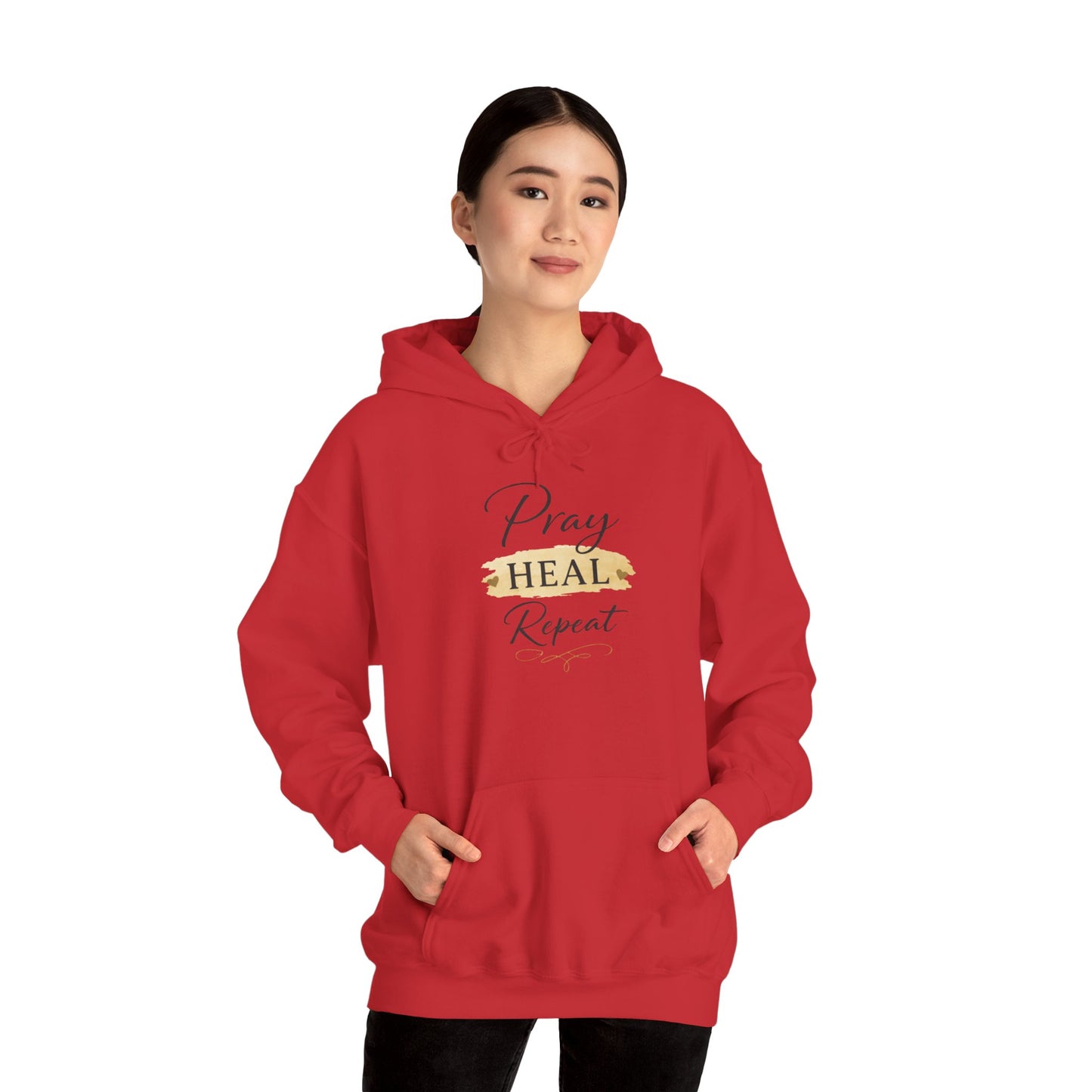 Pray Heal Repeat Hoodie — Inspirational Christian Sweatshirt
