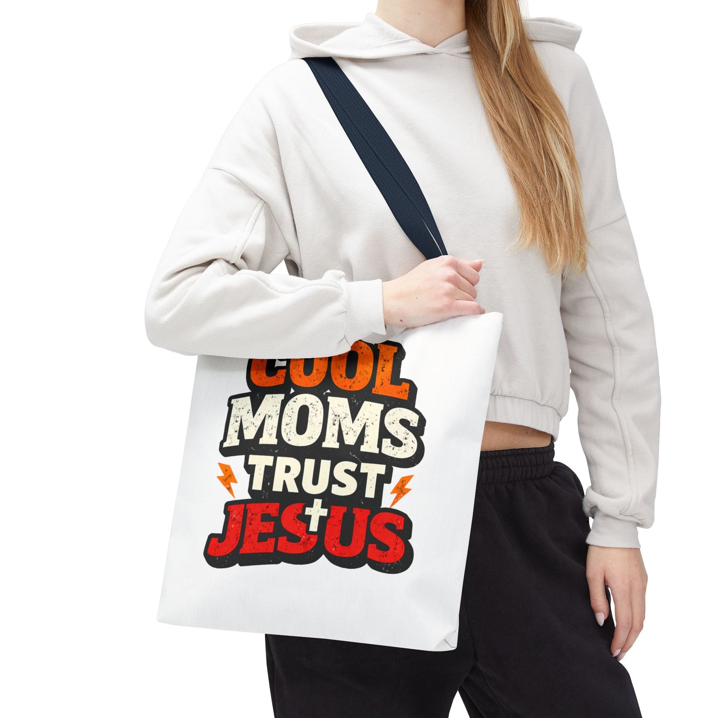 Cool Moms Trust Jesus Tote Bag - Faith-Based Christian Carryall