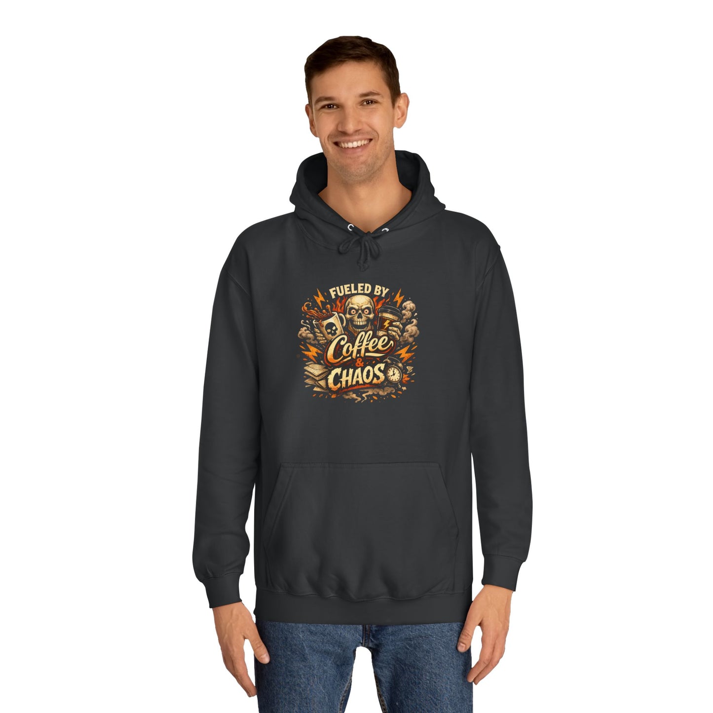 Fueled by Coffee and Chaos Hoodie – College Student Hoodie mit Grafik