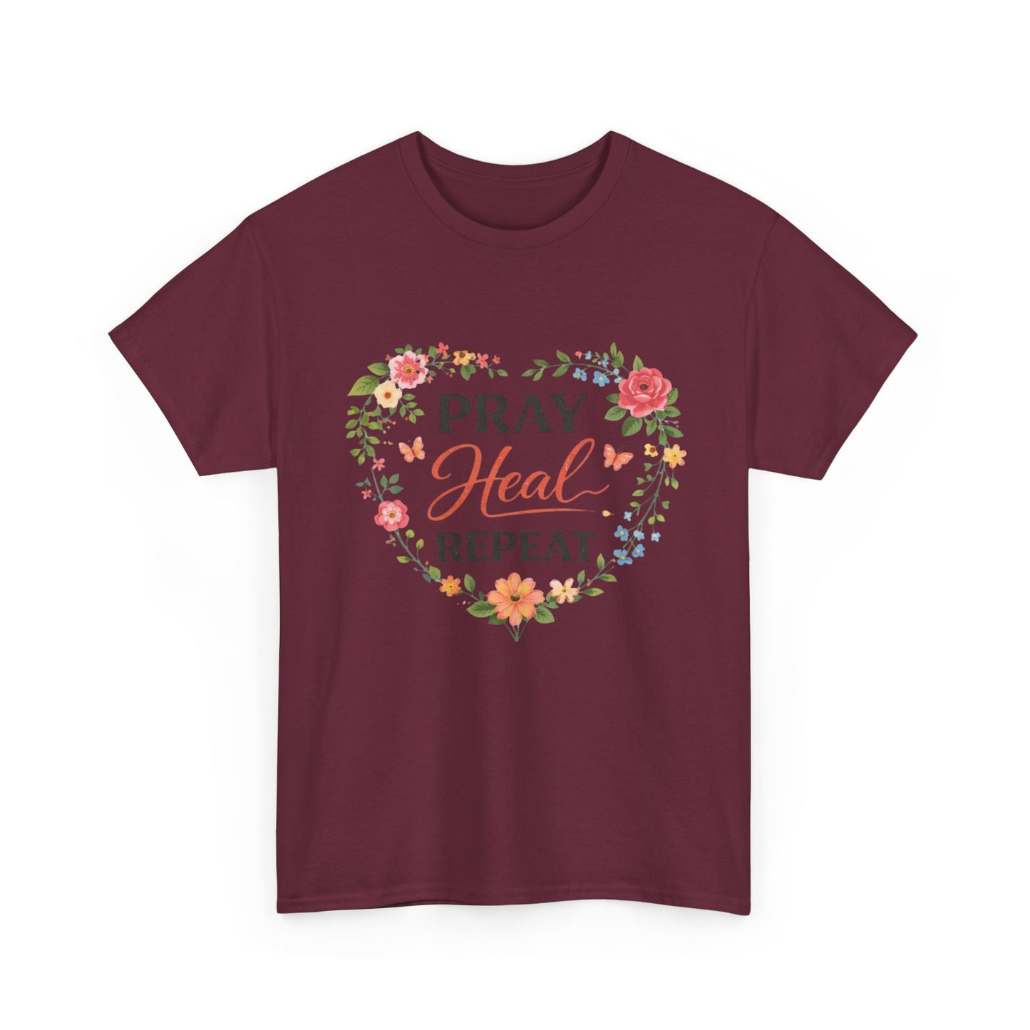 T-Shirt „Pray Heal Repeat“ – Inspirierendes T-Shirt mit Glaubensmotiv