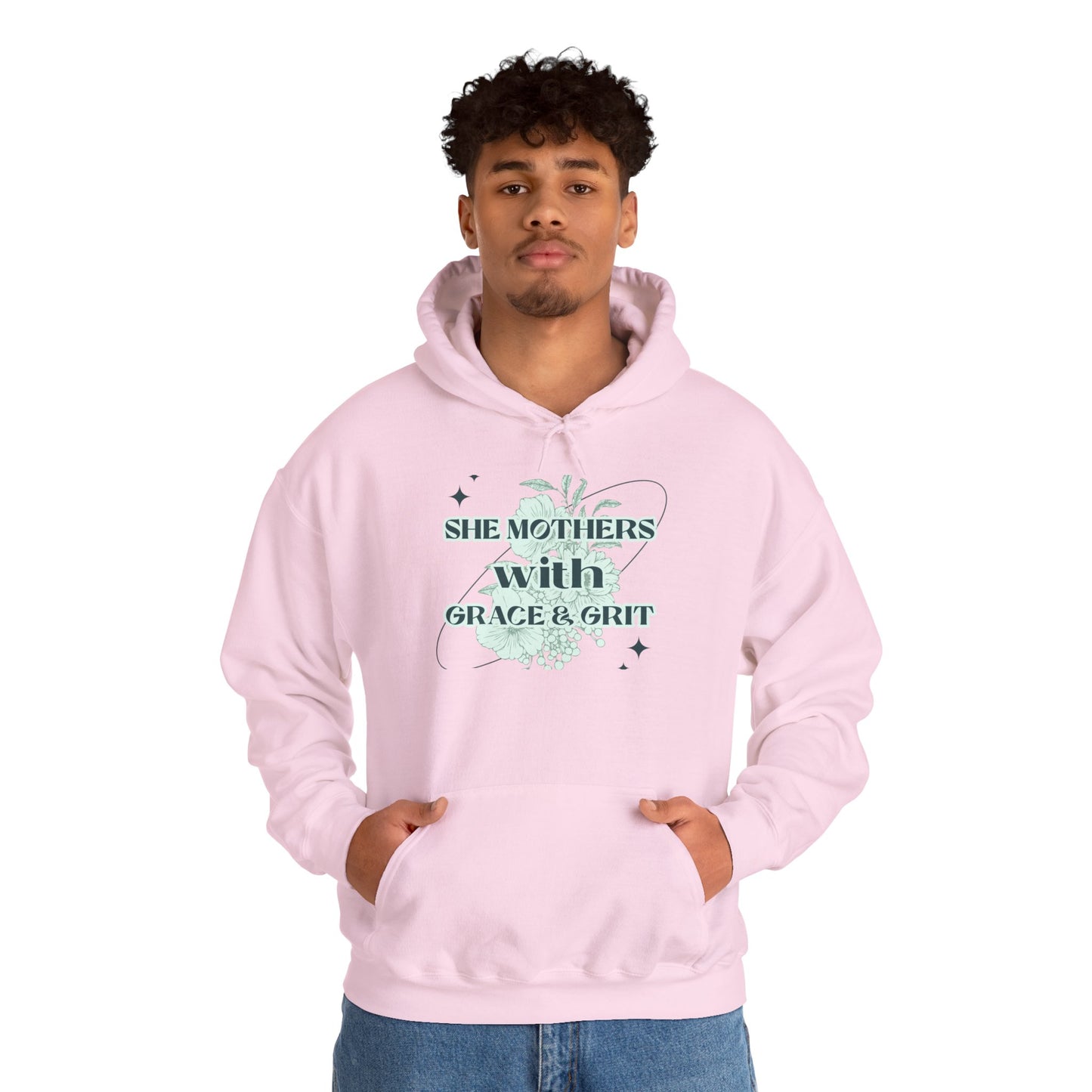 She Mothers With Grace And Grit – Graphic Hoodie