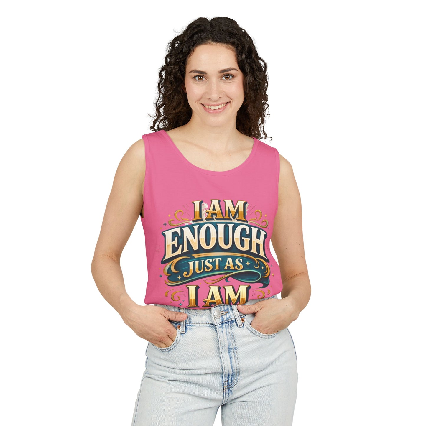 I Am Enough Graphic Tank Top – Inspirational Self-Love Motivational Design
