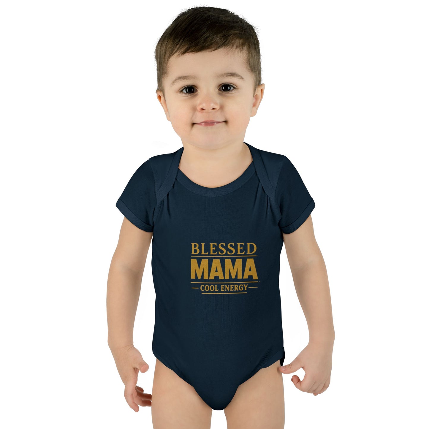 Blessed Mama Infant Rib Bodysuit — "Blessed Mama Cool Energy" Baby Onesie