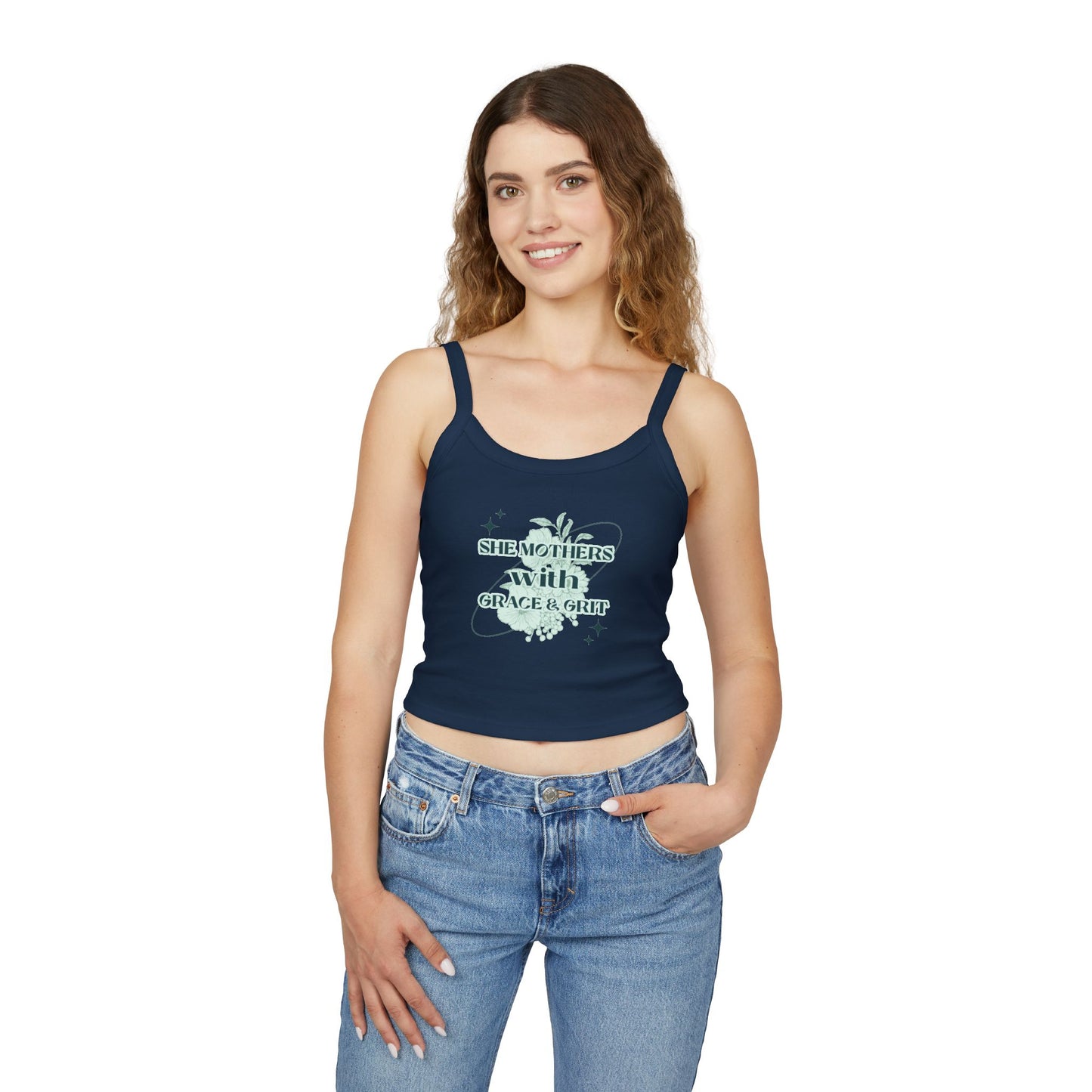 She Mothers With Grace And Grit – Graphic Tank Top