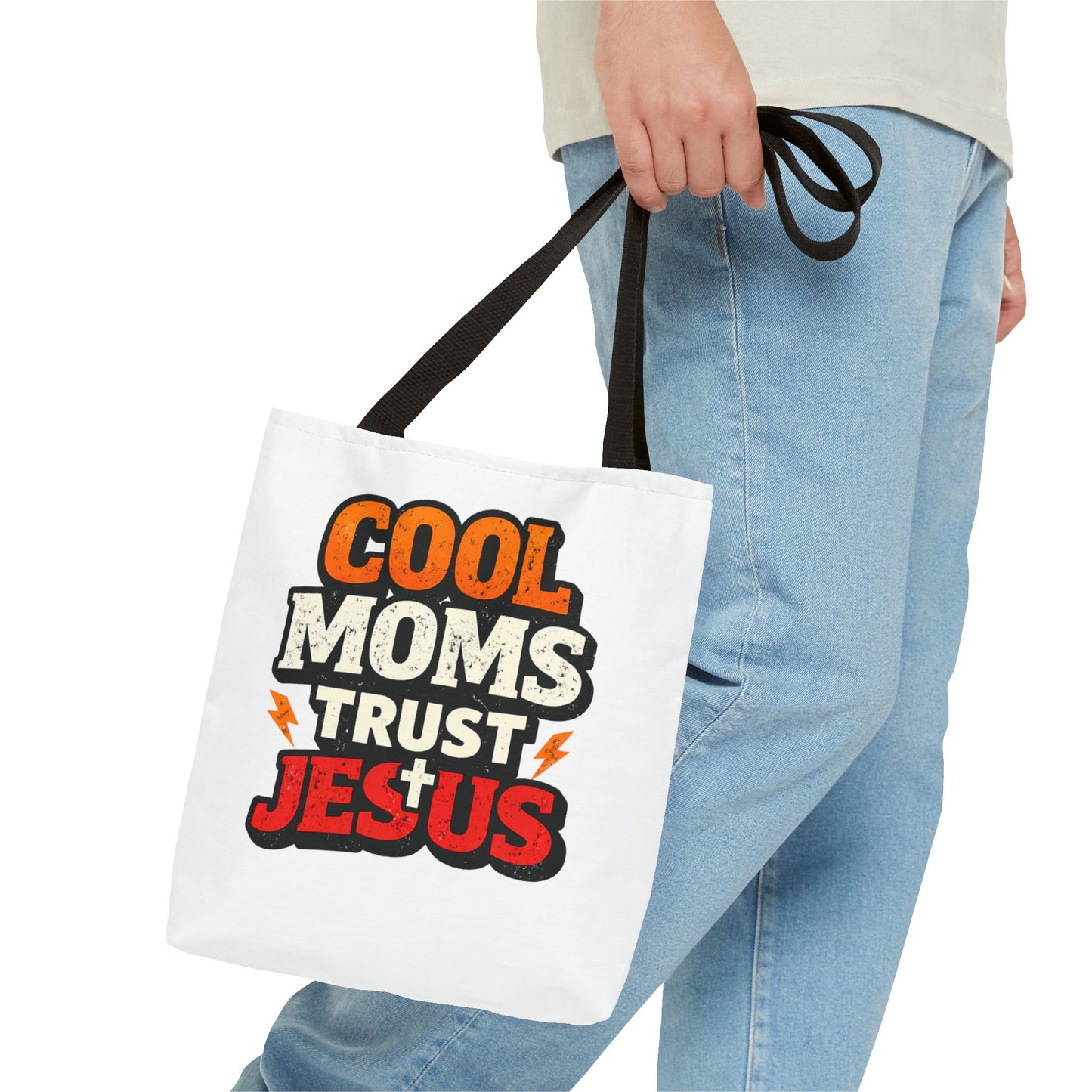Cool Moms Trust Jesus Tote Bag - Faith-Based Christian Carryall