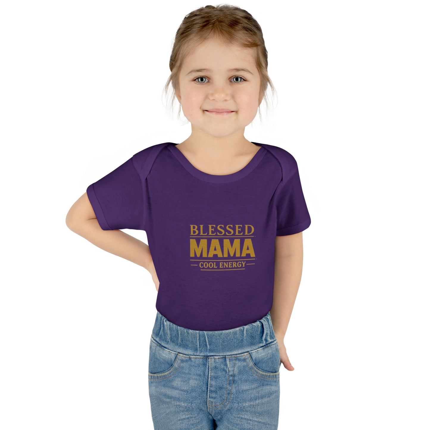 Blessed Mama Infant Rib Bodysuit — "Blessed Mama Cool Energy" Baby Onesie
