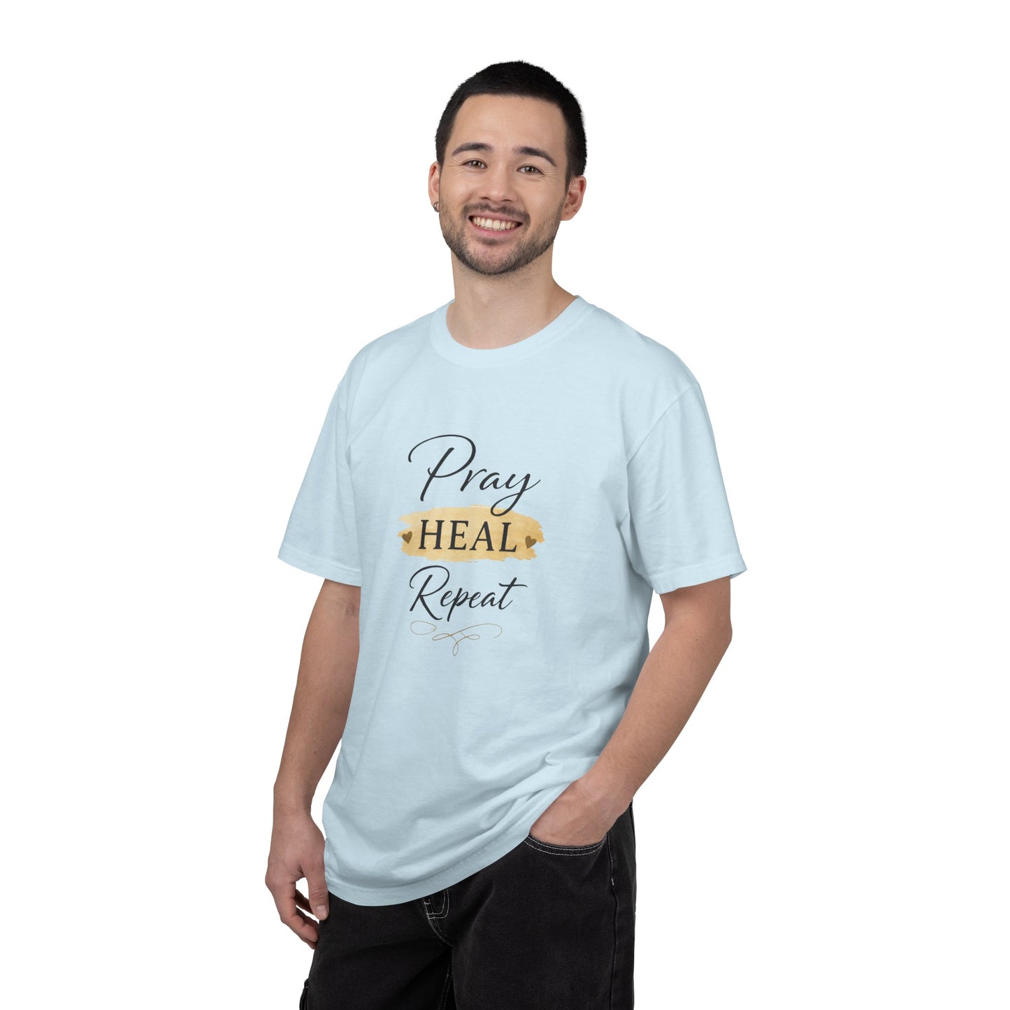 Pray Heal Repeat T-Shirt — Inspirational Faith Tee