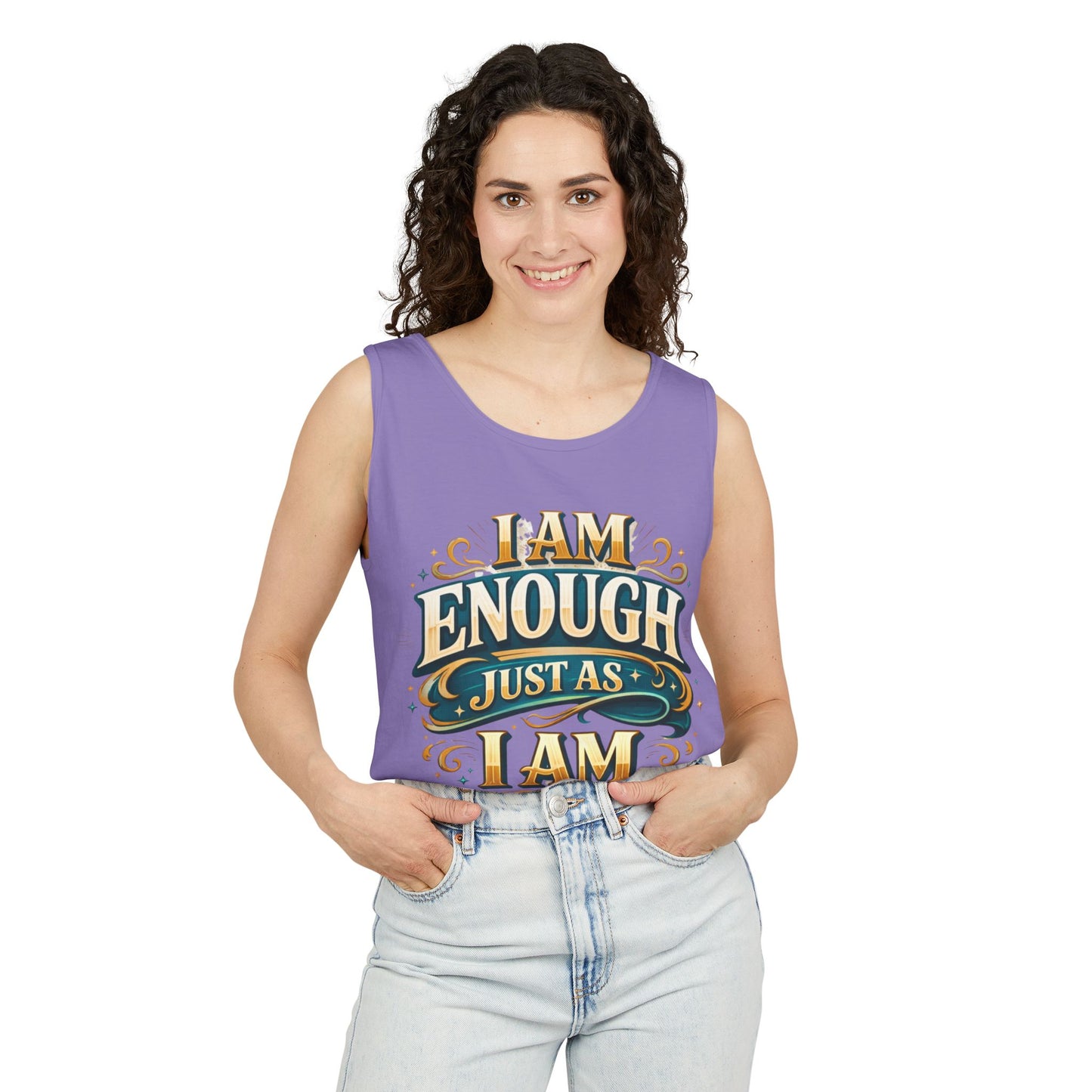 I Am Enough Graphic Tank Top – Inspirational Self-Love Motivational Design
