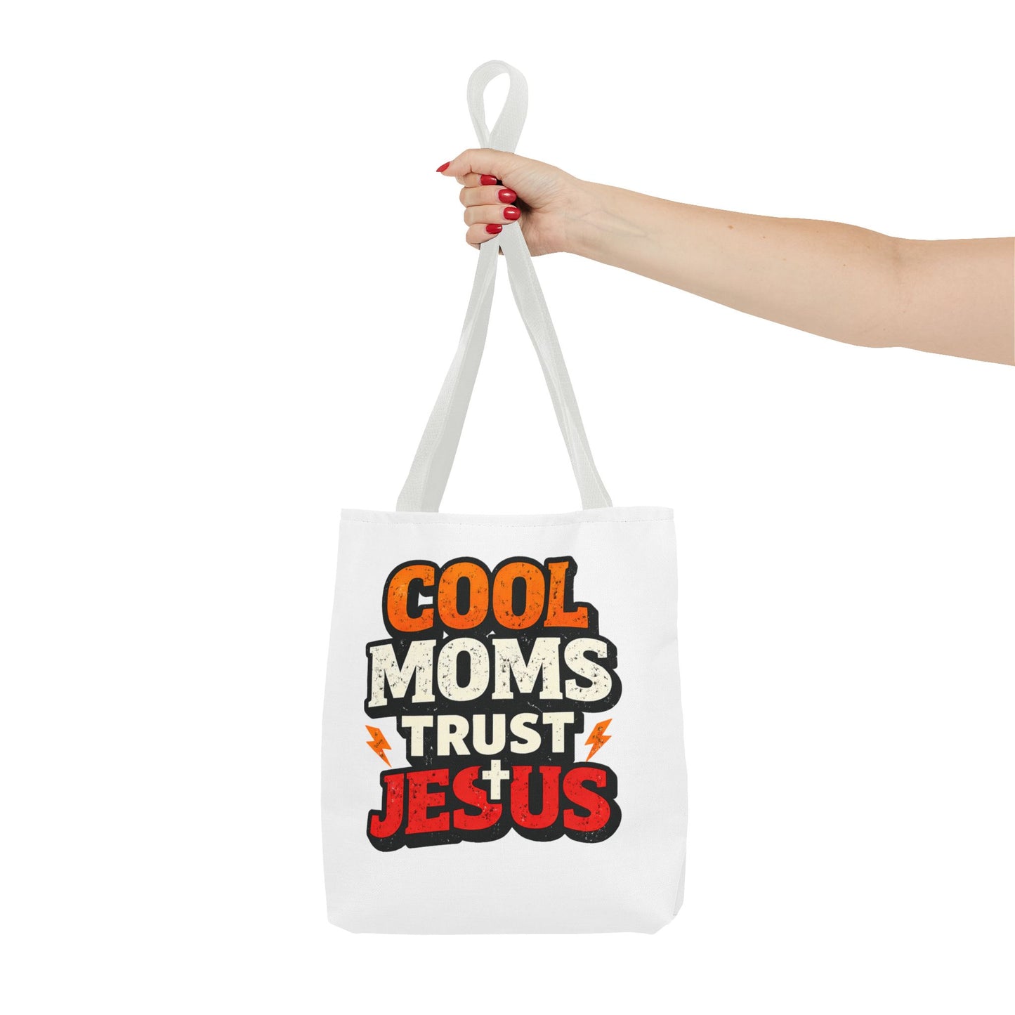 Cool Moms Trust Jesus Tote Bag - Faith-Based Christian Carryall