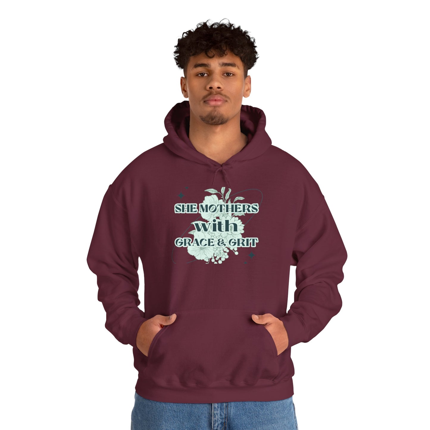 She Mothers With Grace And Grit – Graphic Hoodie