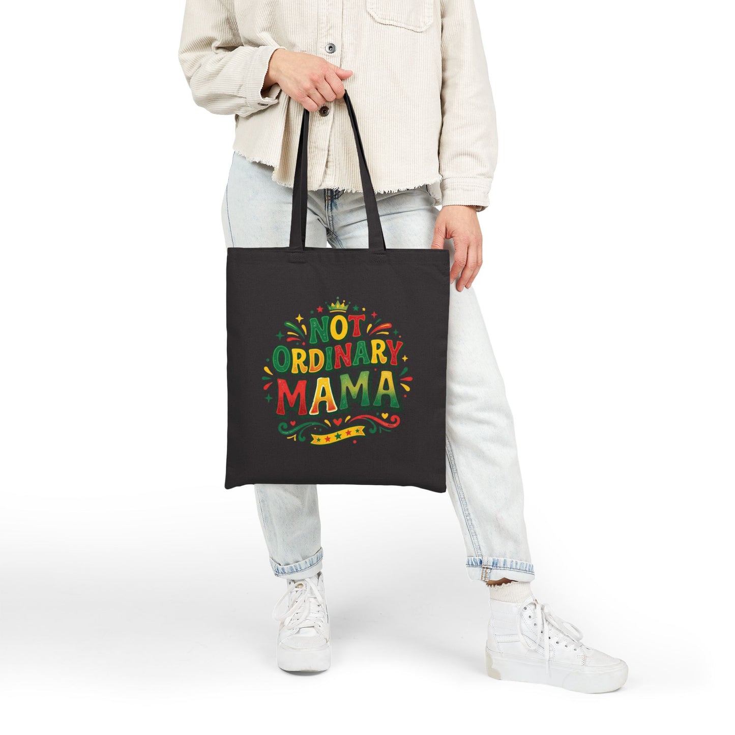 Not Ordinary Mama Cotton Canvas Tote Bag — Proud Mom Carryall