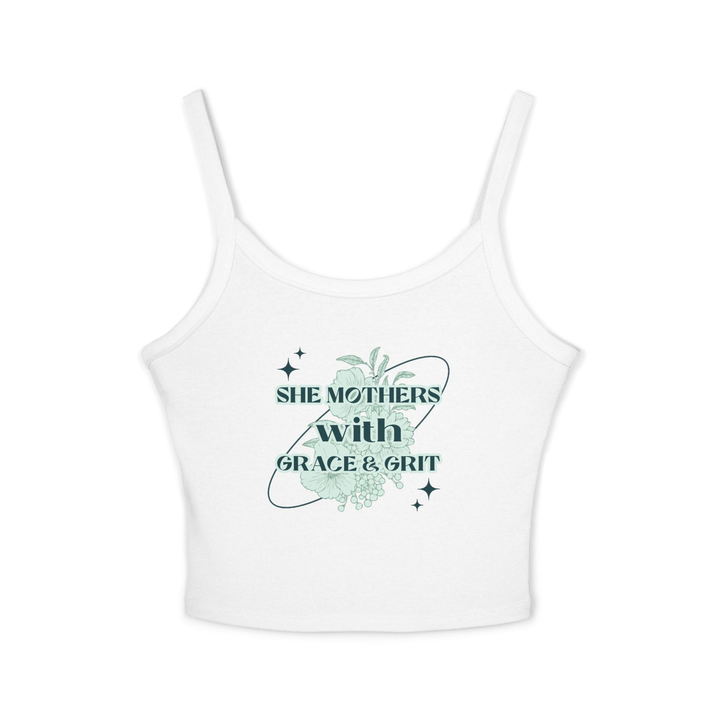 She Mothers With Grace And Grit – Graphic Tank Top