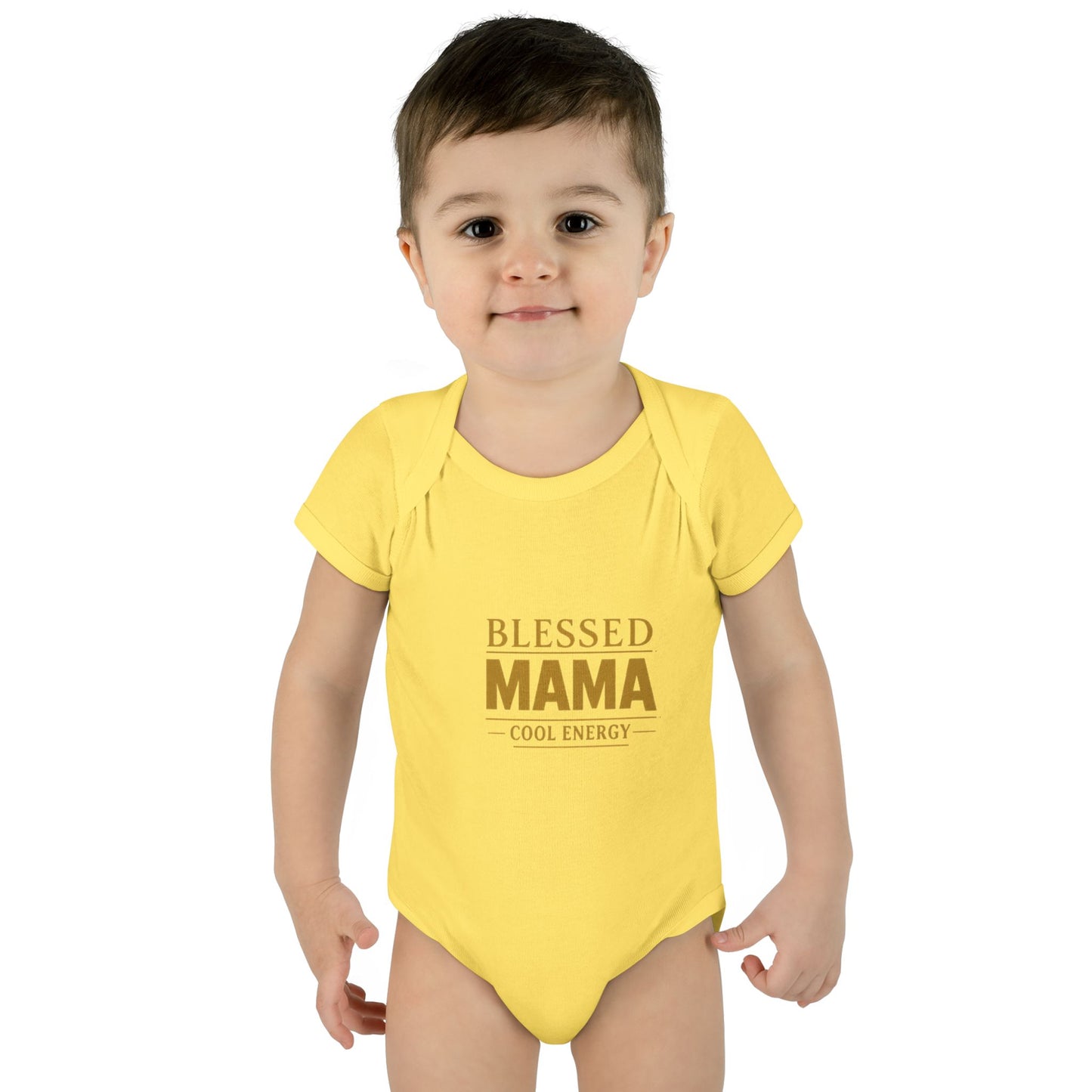 Blessed Mama Infant Rib Bodysuit — "Blessed Mama Cool Energy" Baby Onesie