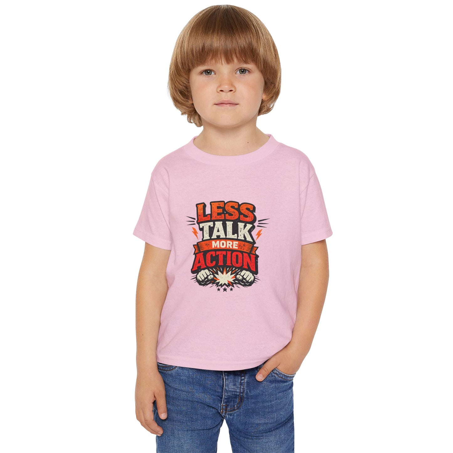 Less Talk More Action Toddler T-Shirt — Motivational Kids Tee
