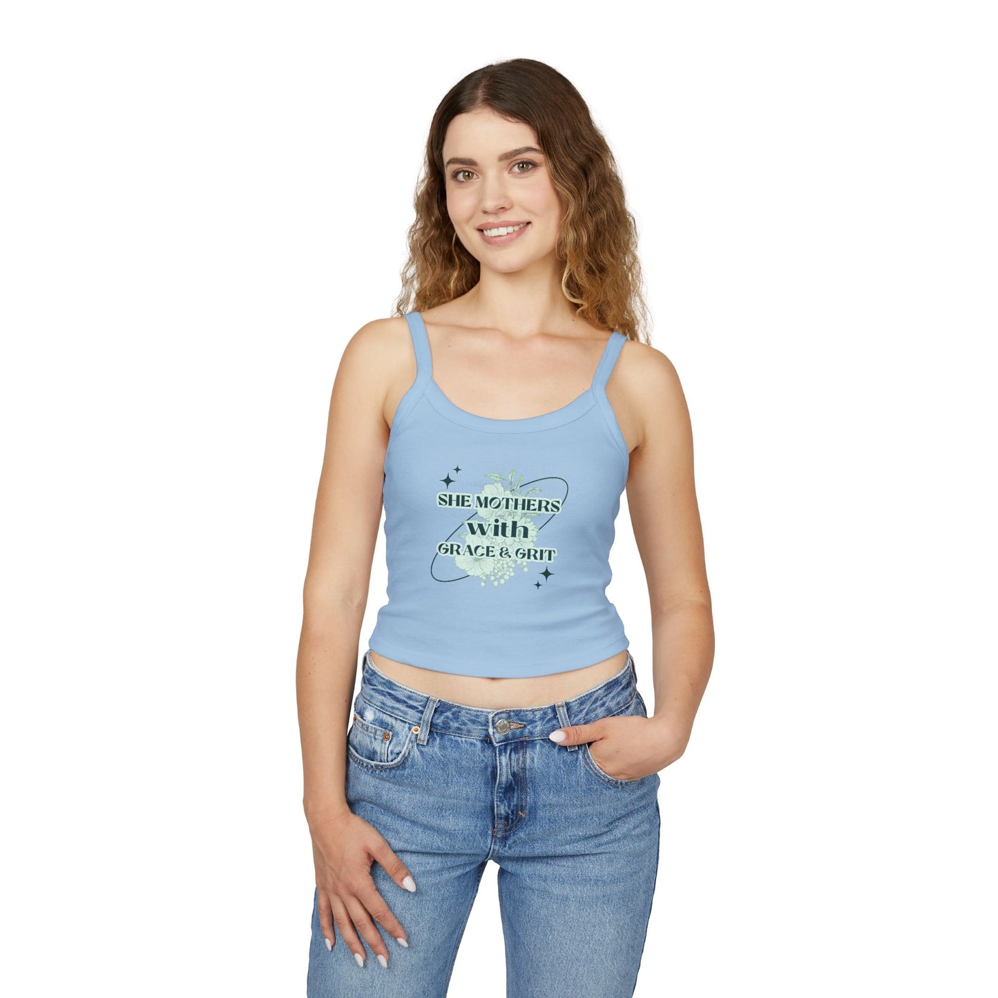 She Mothers With Grace And Grit – Graphic Tank Top