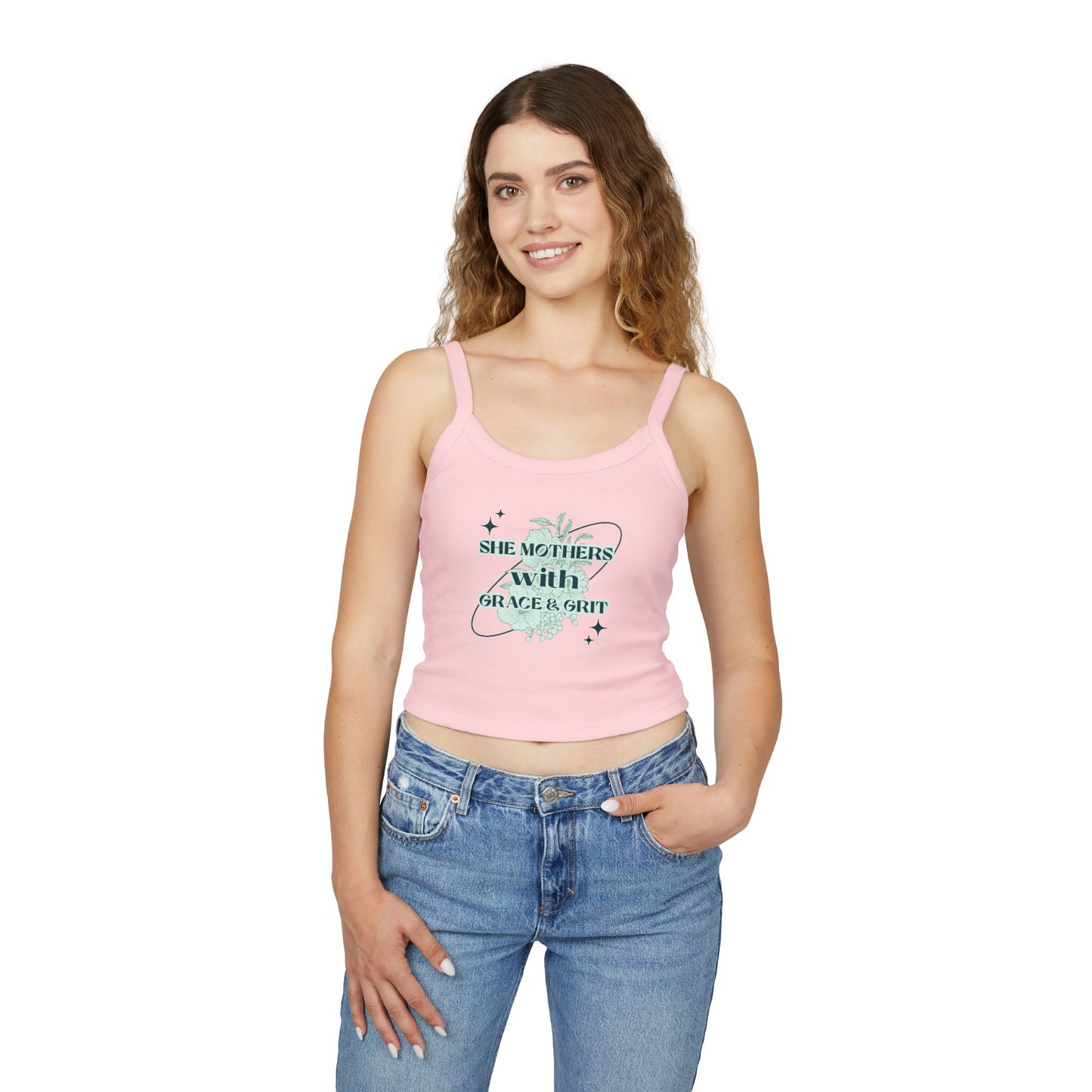 She Mothers With Grace And Grit – Graphic Tank Top
