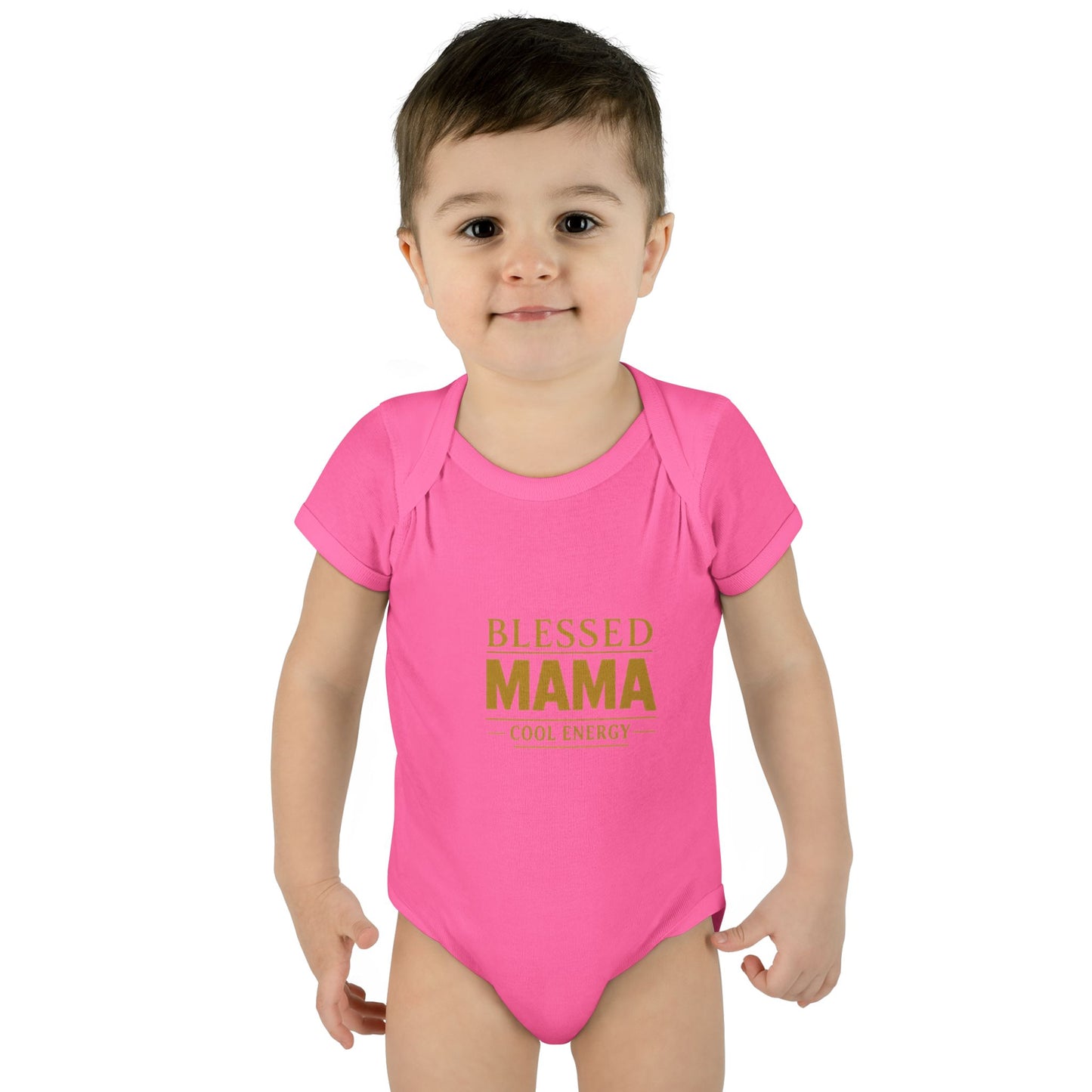 Blessed Mama Infant Rib Bodysuit — "Blessed Mama Cool Energy" Baby Onesie