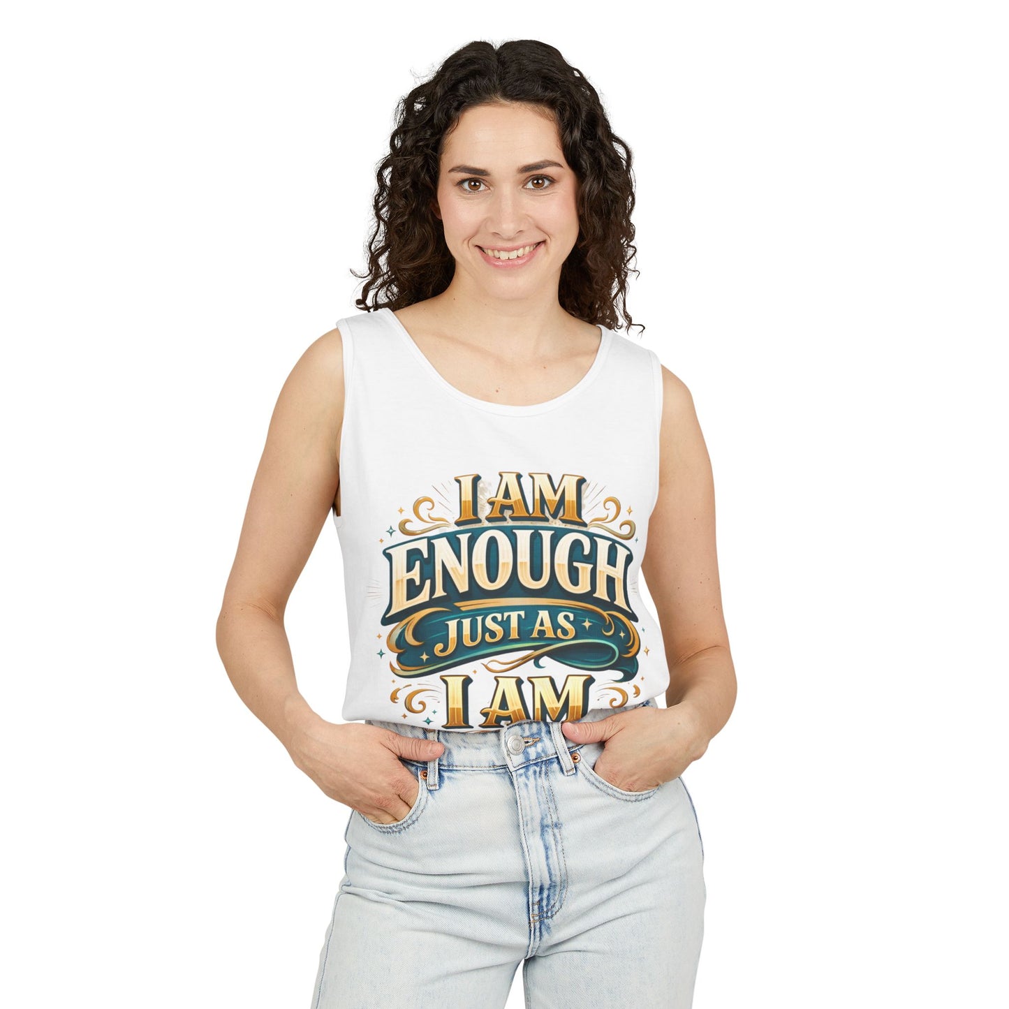 I Am Enough Graphic Tank Top – Inspirational Self-Love Motivational Design