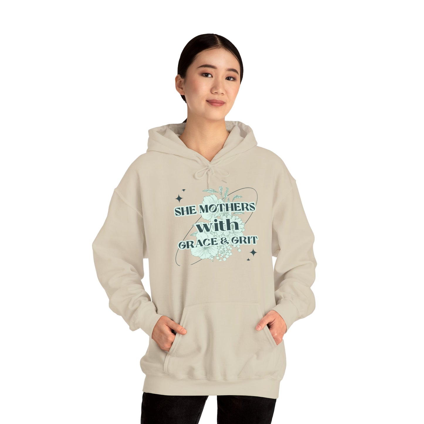 She Mothers With Grace And Grit – Graphic Hoodie