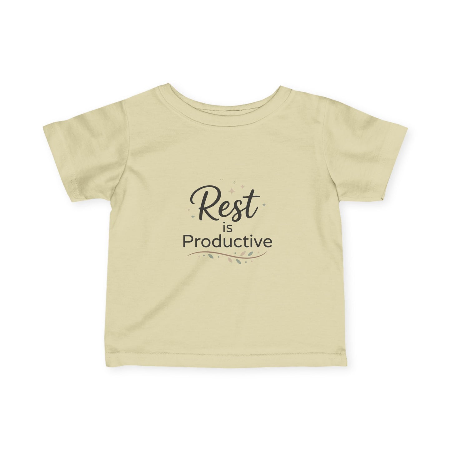 Infant Tee — "Rest is Productive" Baby Shirt, Calm Minimalist Nursery Gift