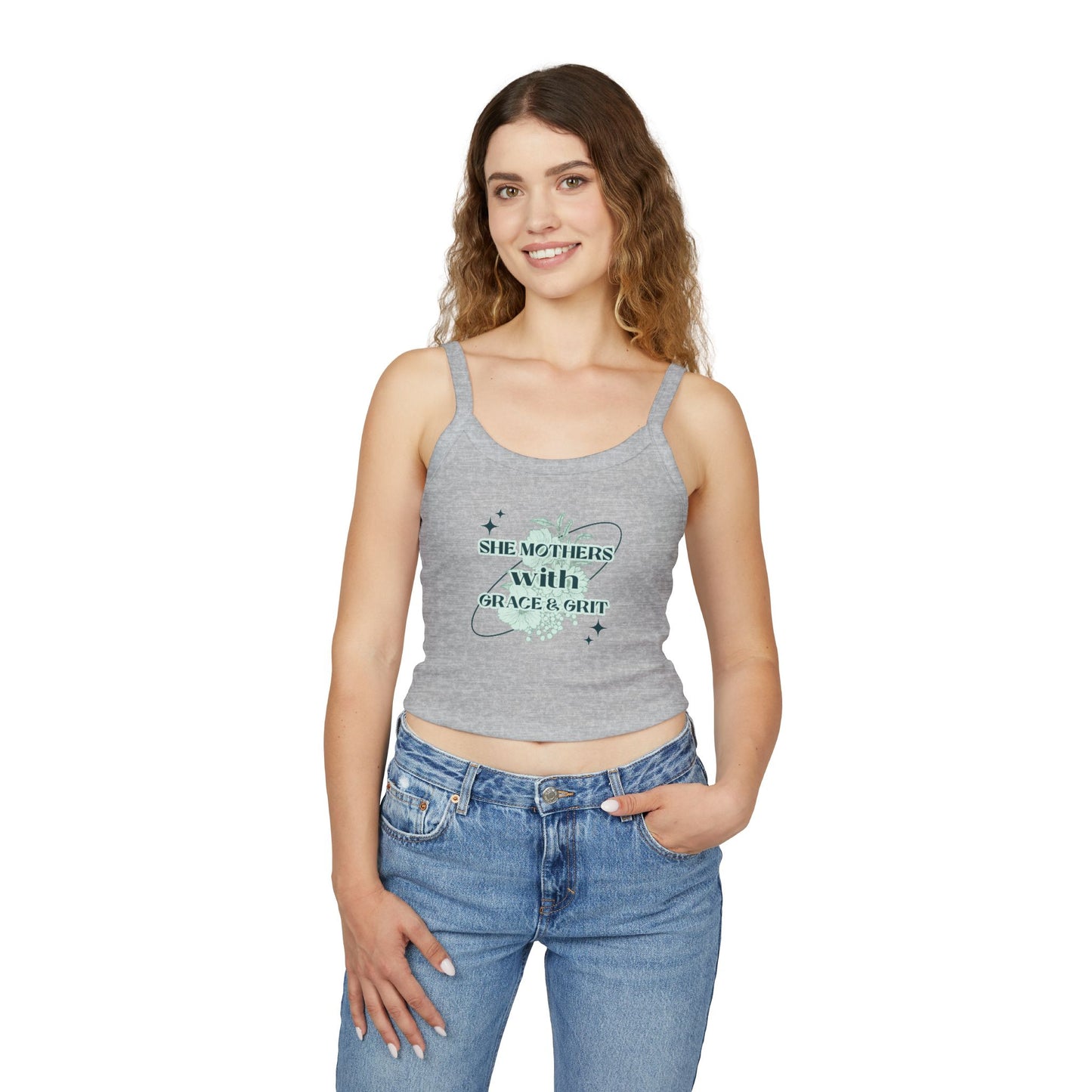 She Mothers With Grace And Grit – Graphic Tank Top