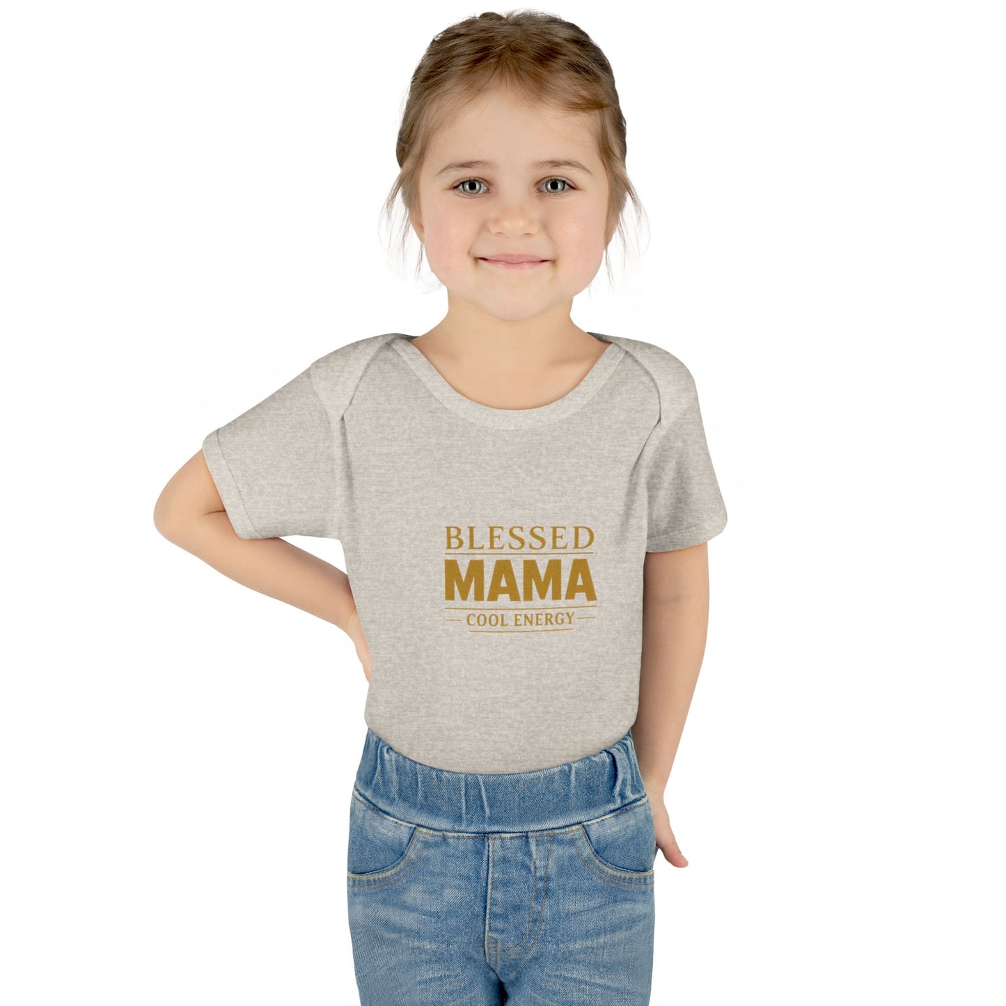 Blessed Mama Infant Rib Bodysuit — "Blessed Mama Cool Energy" Baby Onesie