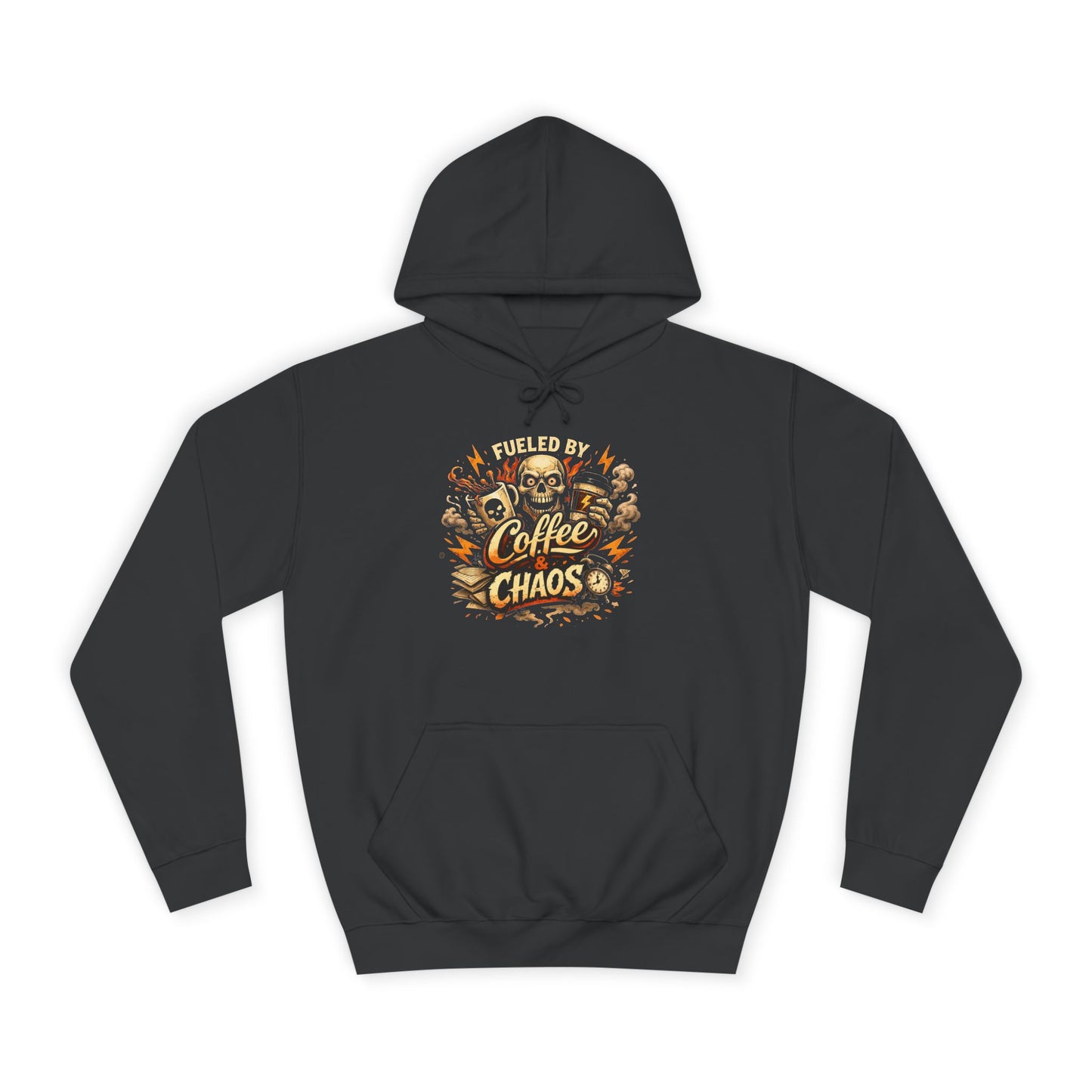 Fueled by Coffee and Chaos Hoodie – College Student Hoodie mit Grafik