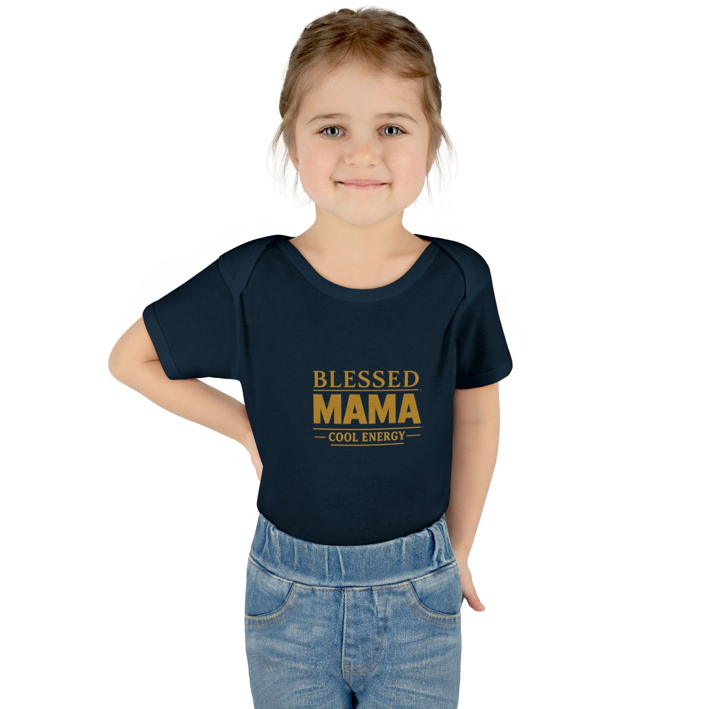 Blessed Mama Infant Rib Bodysuit — "Blessed Mama Cool Energy" Baby Onesie