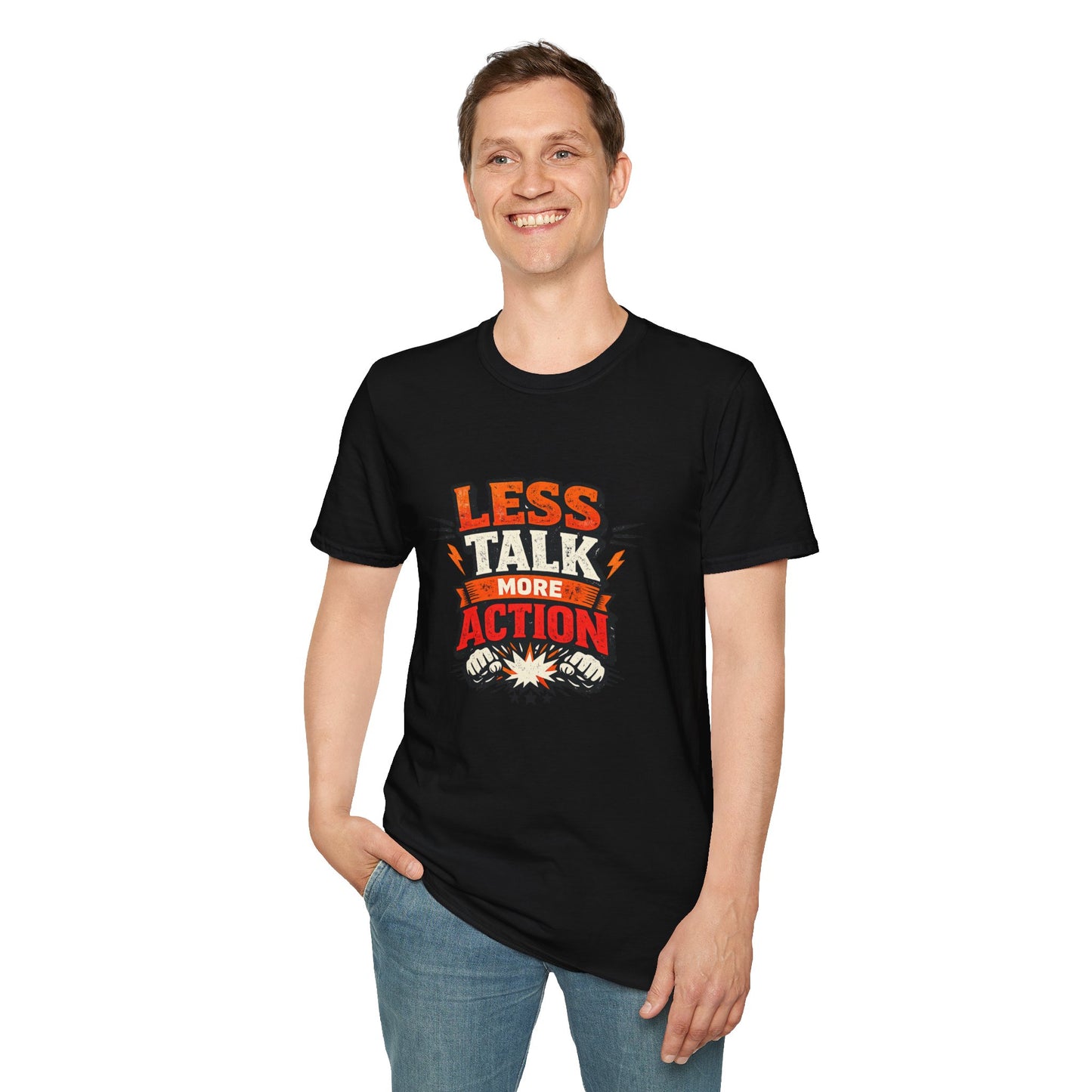 Less Talk More Action T-Shirt — Motivational Graphic Tee