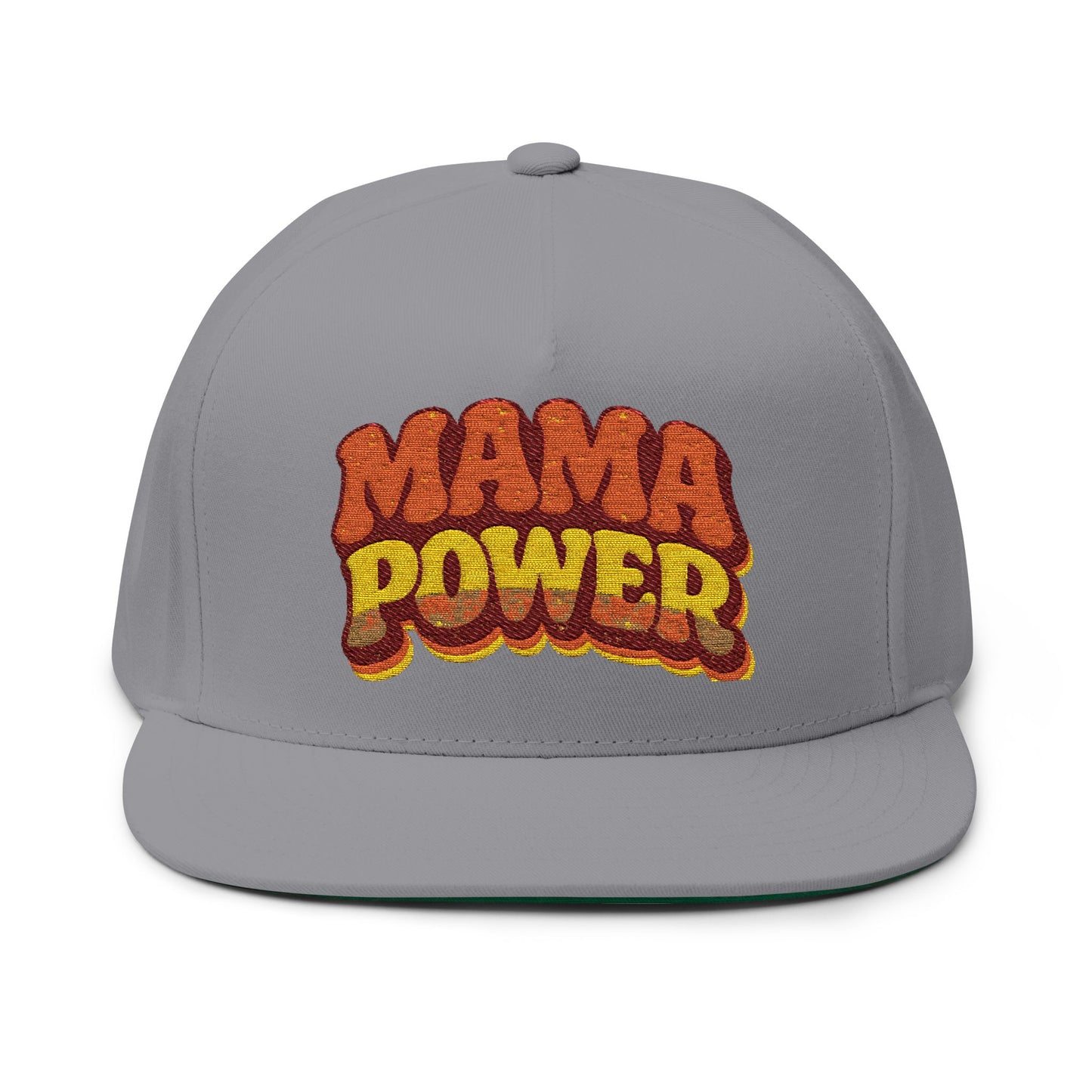 Mama Power Embroidered Flat Bill Cap