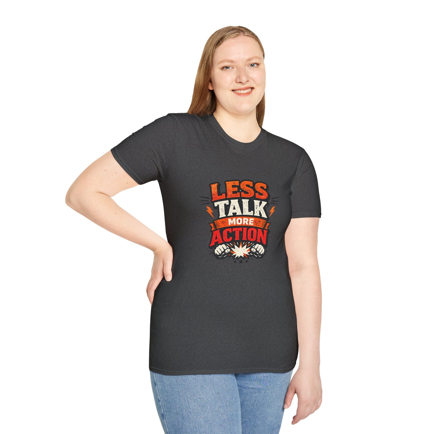 Less Talk More Action T-Shirt — Motivational Graphic Tee