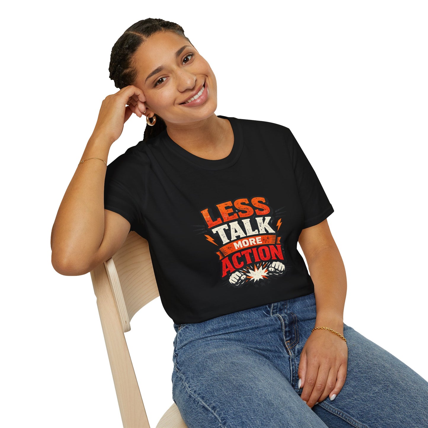 Less Talk More Action T-Shirt — Motivational Graphic Tee