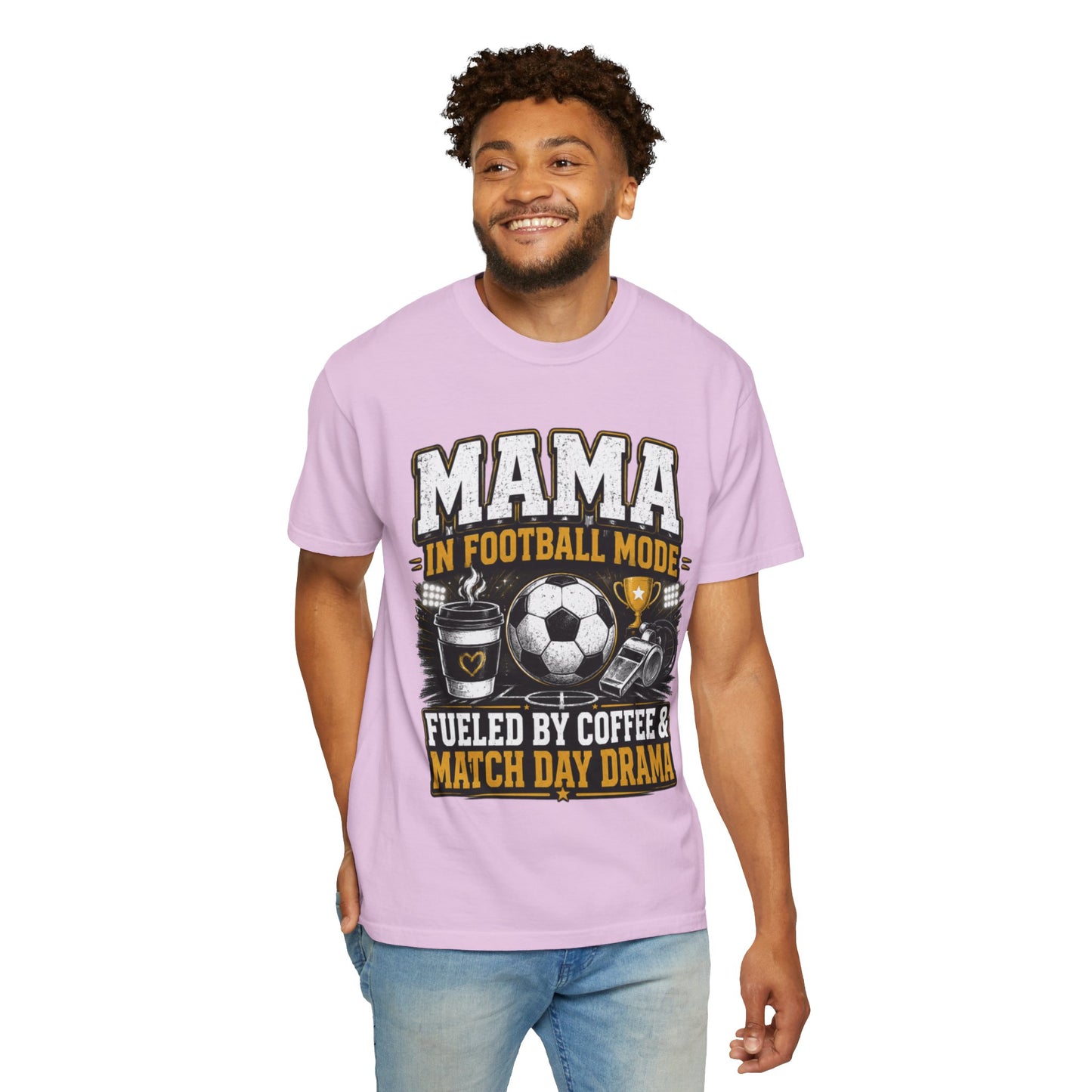 Mama in Football Mode T-shirt — Fueled by Coffee & Match Day Drama