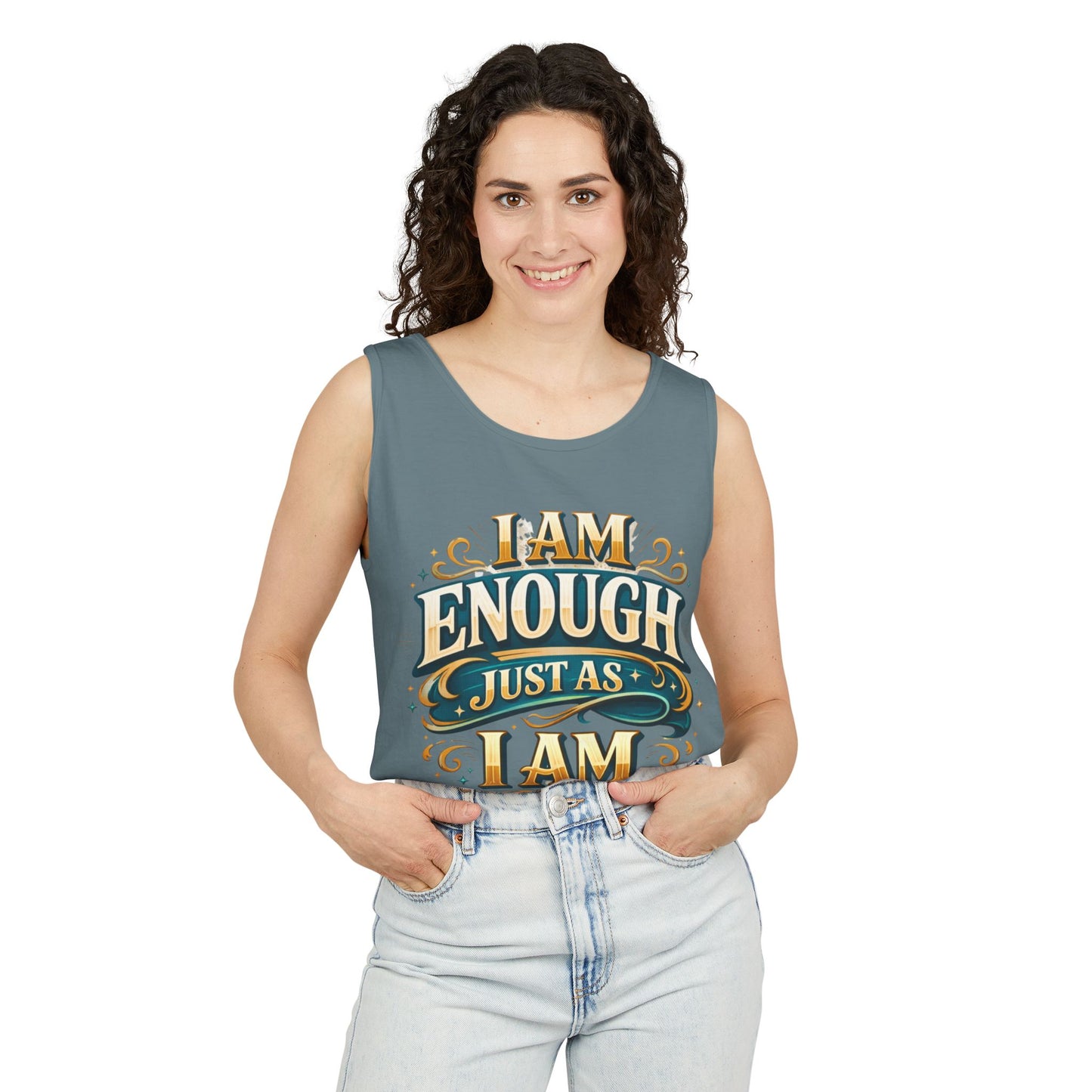 I Am Enough Graphic Tank Top – Inspirational Self-Love Motivational Design
