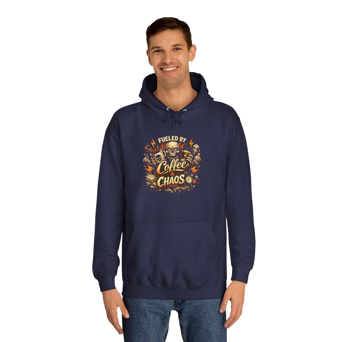 Fueled by Coffee and Chaos Hoodie – College Student Hoodie mit Grafik
