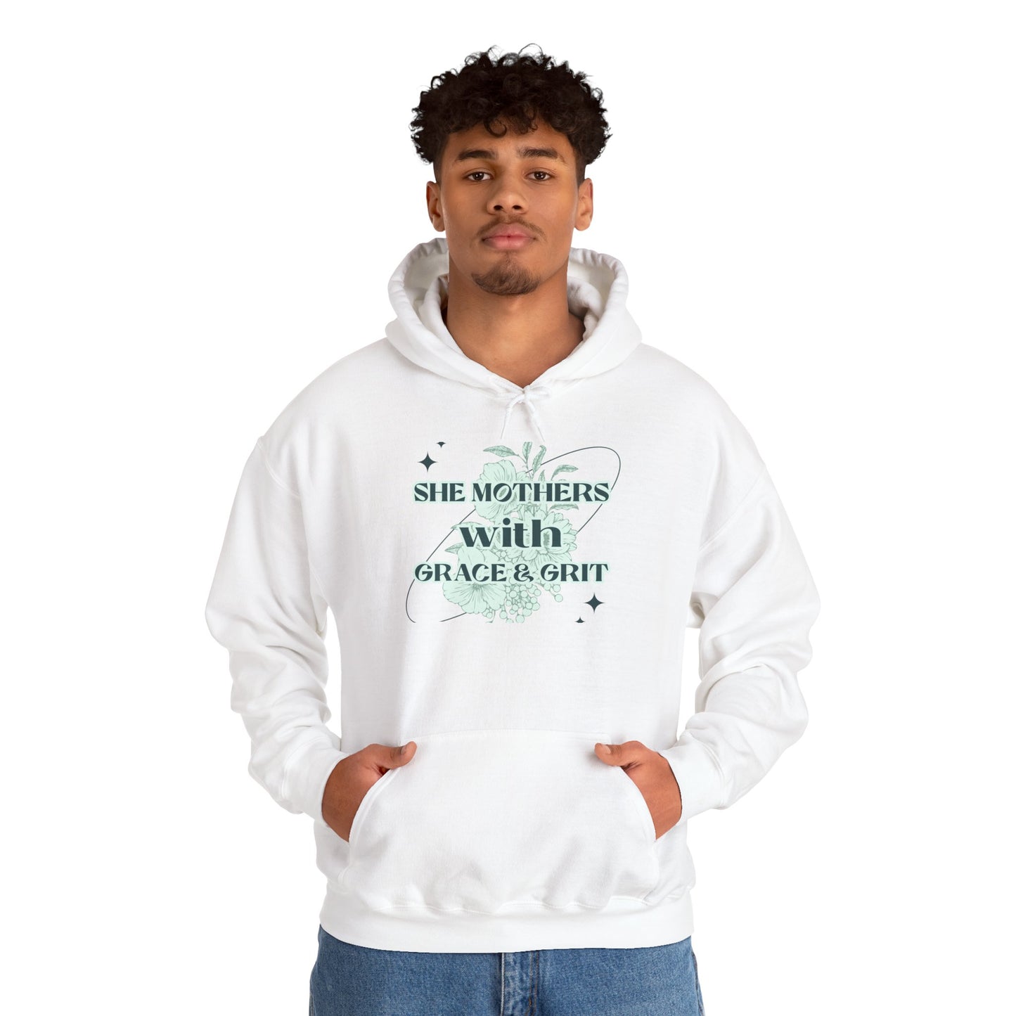 She Mothers With Grace And Grit – Graphic Hoodie