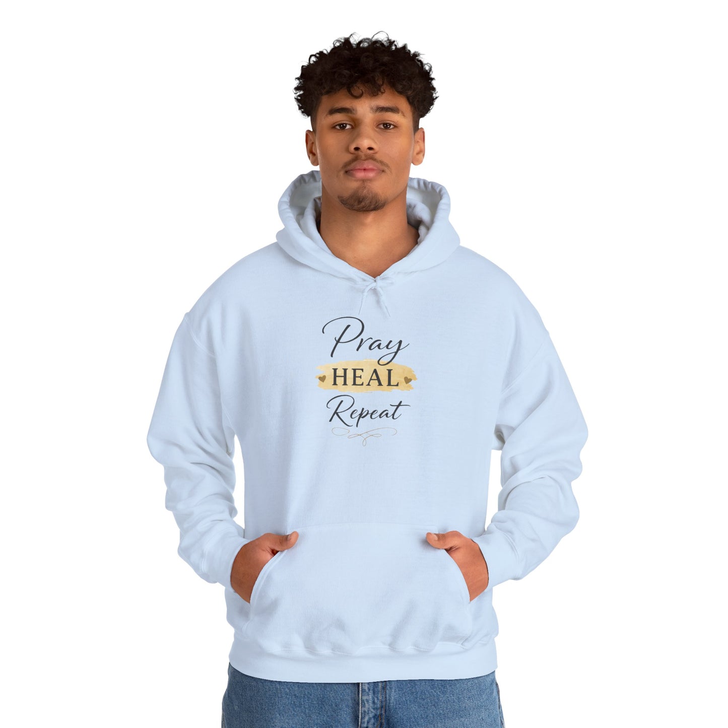 Pray Heal Repeat Hoodie — Inspirational Christian Sweatshirt