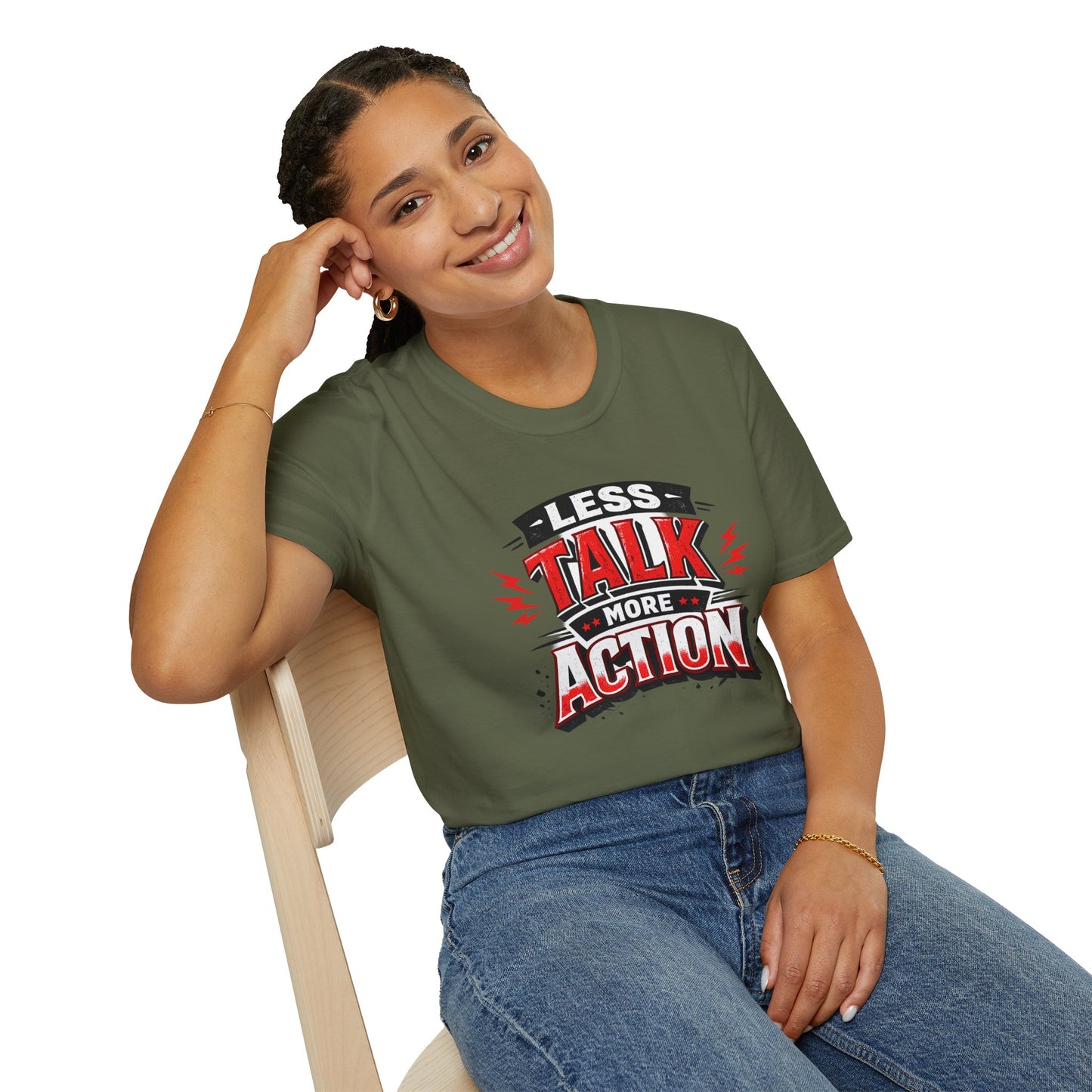 Less Talk More Action T-Shirt — Motivational Graphic Tee