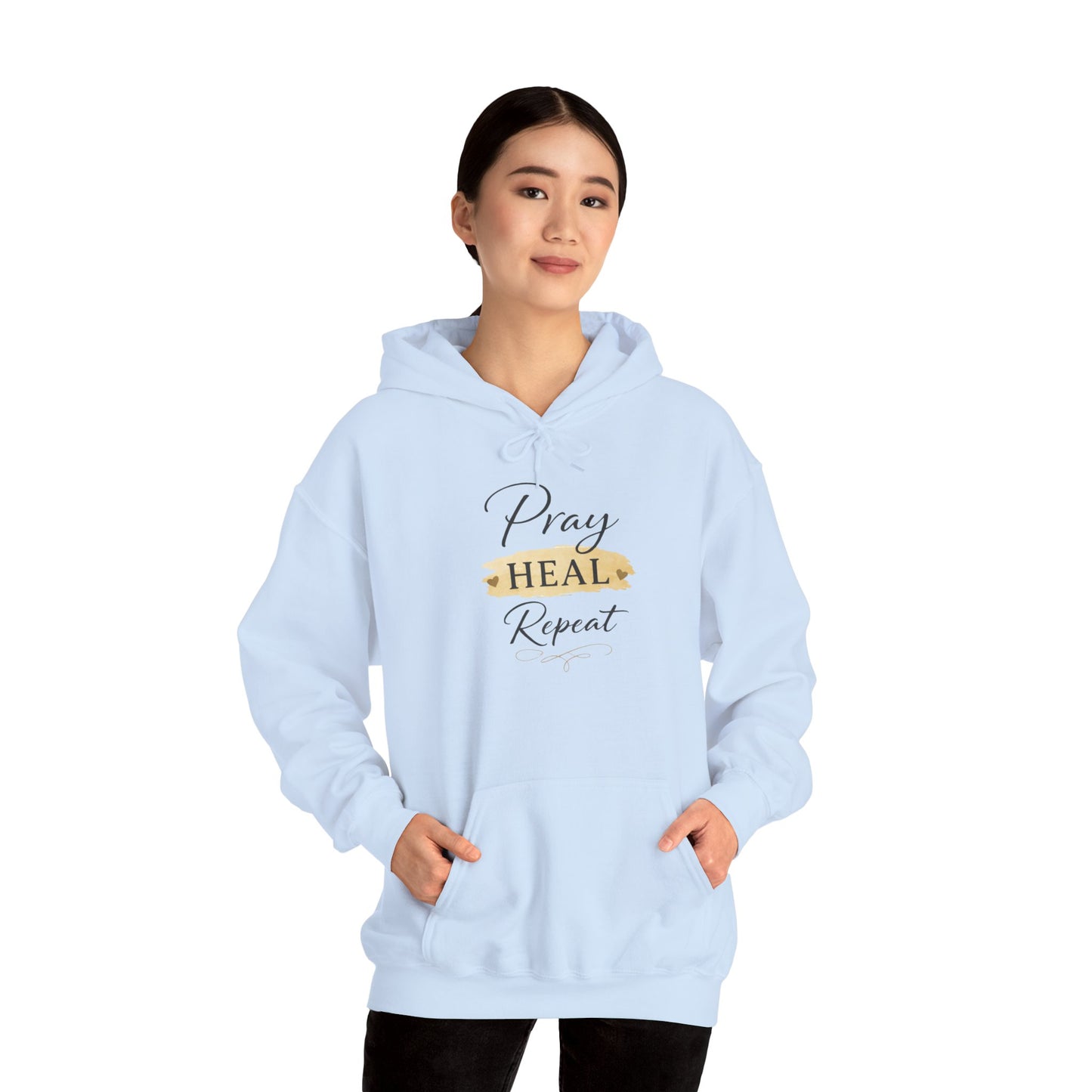 Pray Heal Repeat Hoodie — Inspirational Christian Sweatshirt