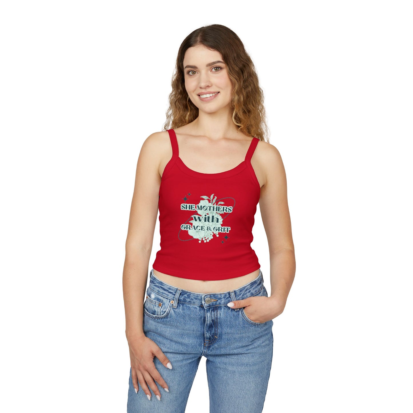 She Mothers With Grace And Grit – Graphic Tank Top