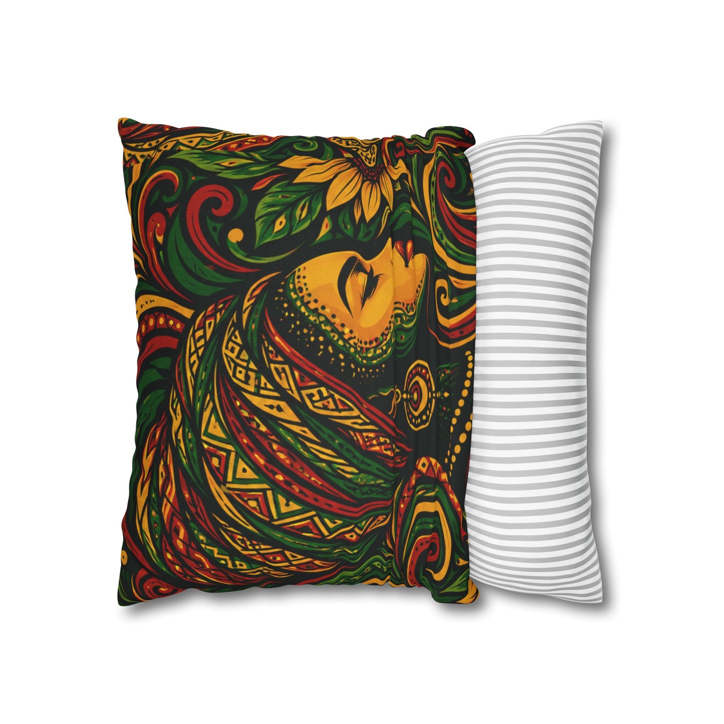 Rasta Goddess African Woman Floral Decorative Pillowcase