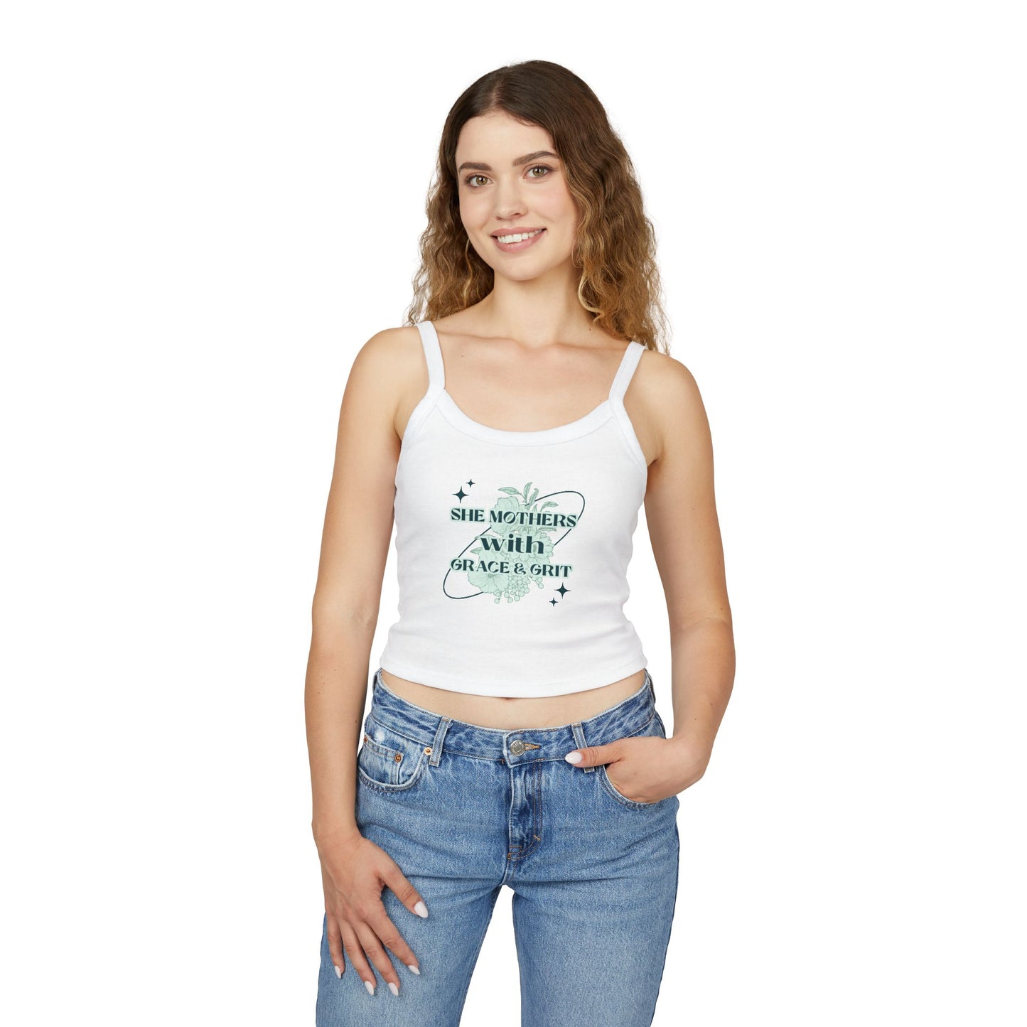 She Mothers With Grace And Grit – Graphic Tank Top