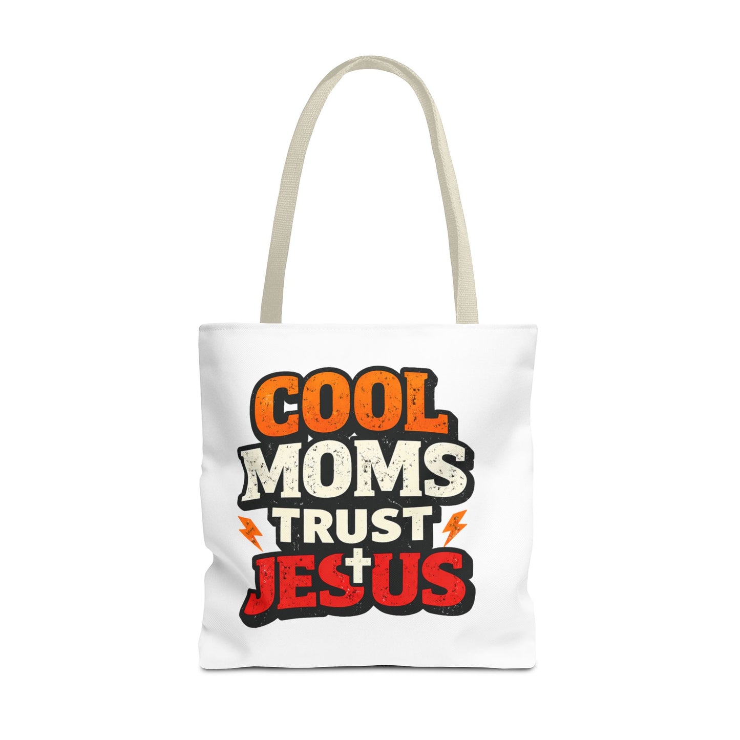 Cool Moms Trust Jesus Tote Bag - Faith-Based Christian Carryall